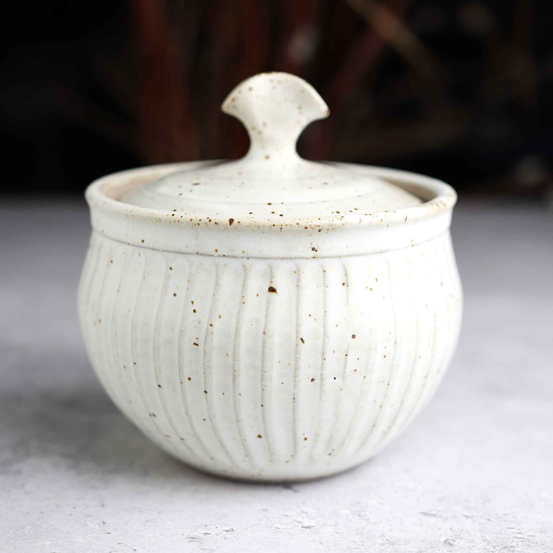 Satin White Lidded Jar