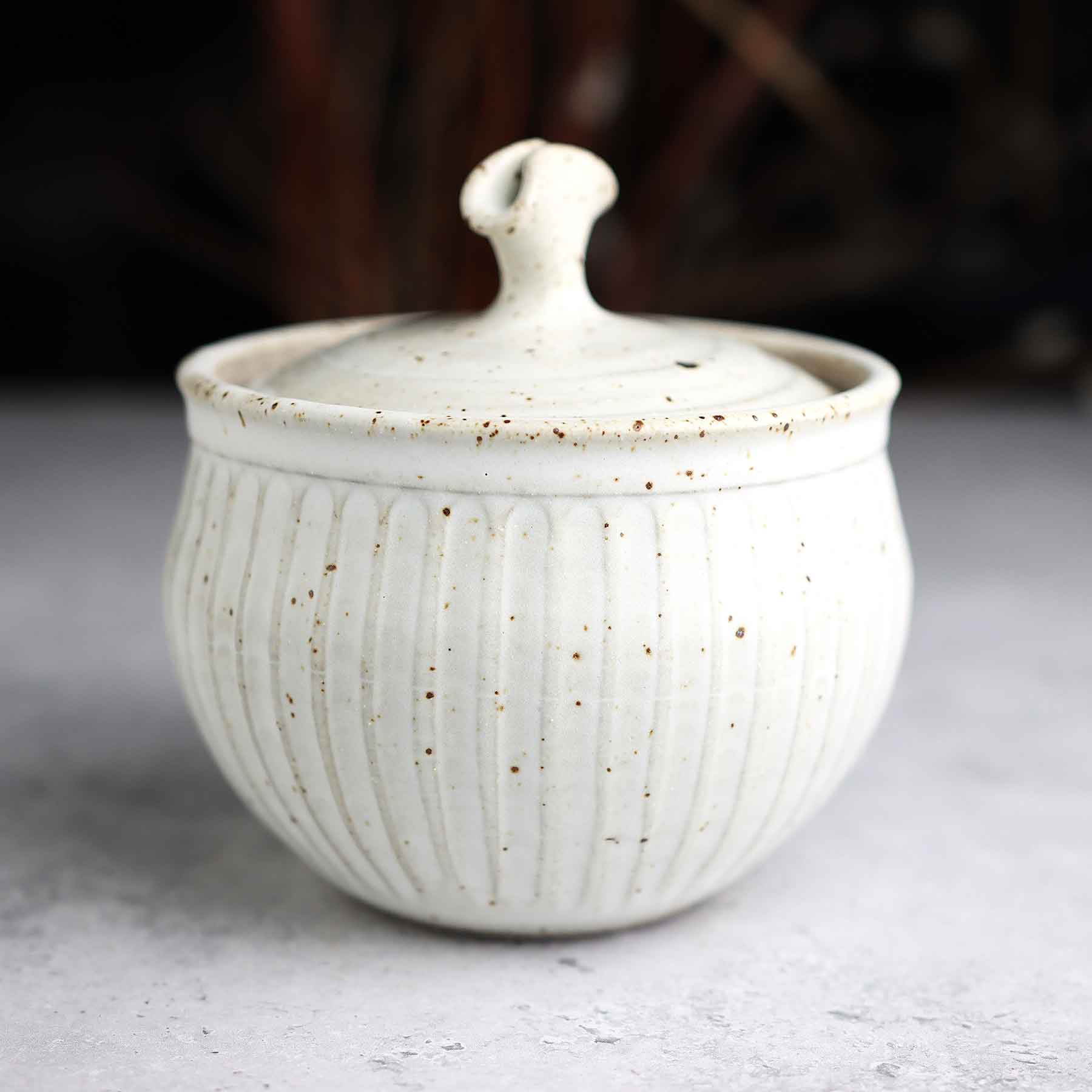 Satin White Lidded Jar