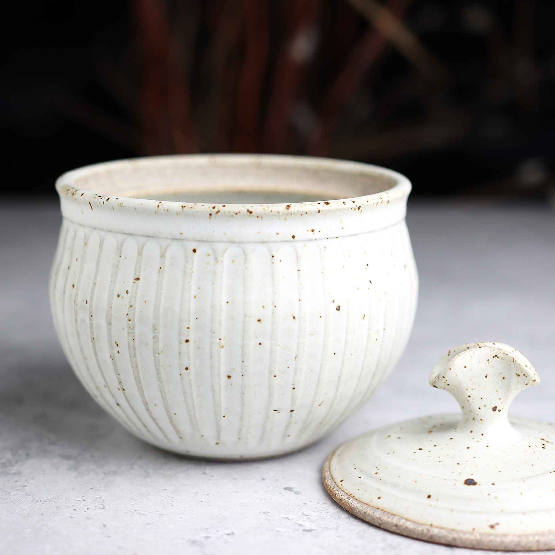 Satin White Lidded Jar