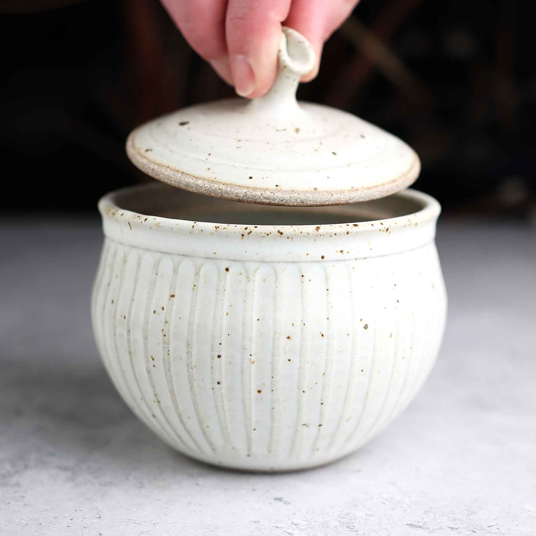 Satin White Lidded Jar