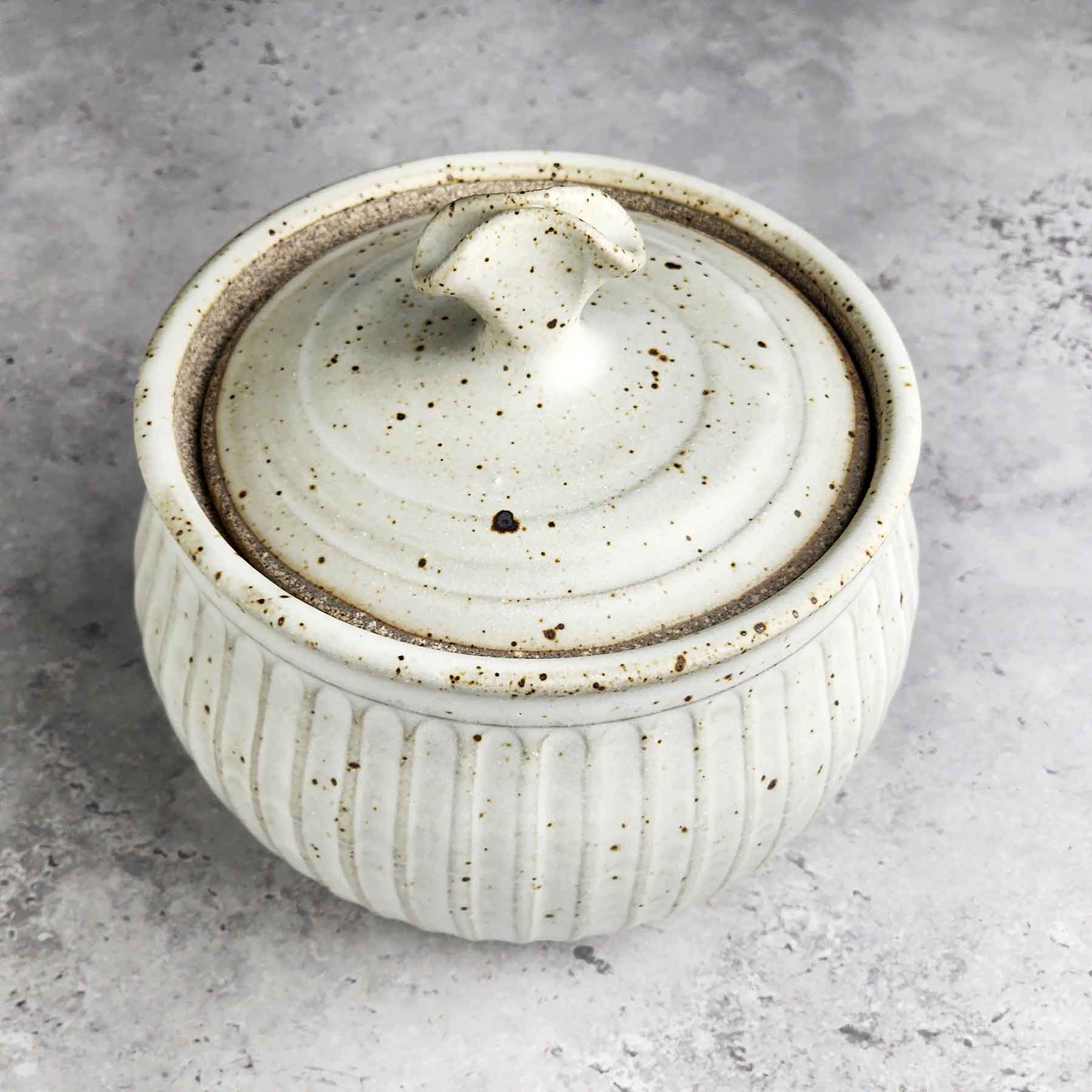 Satin White Lidded Jar