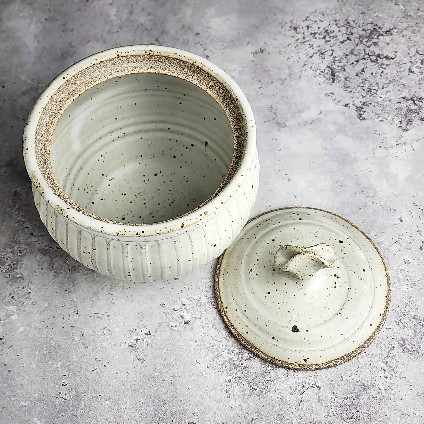 Satin White Lidded Jar