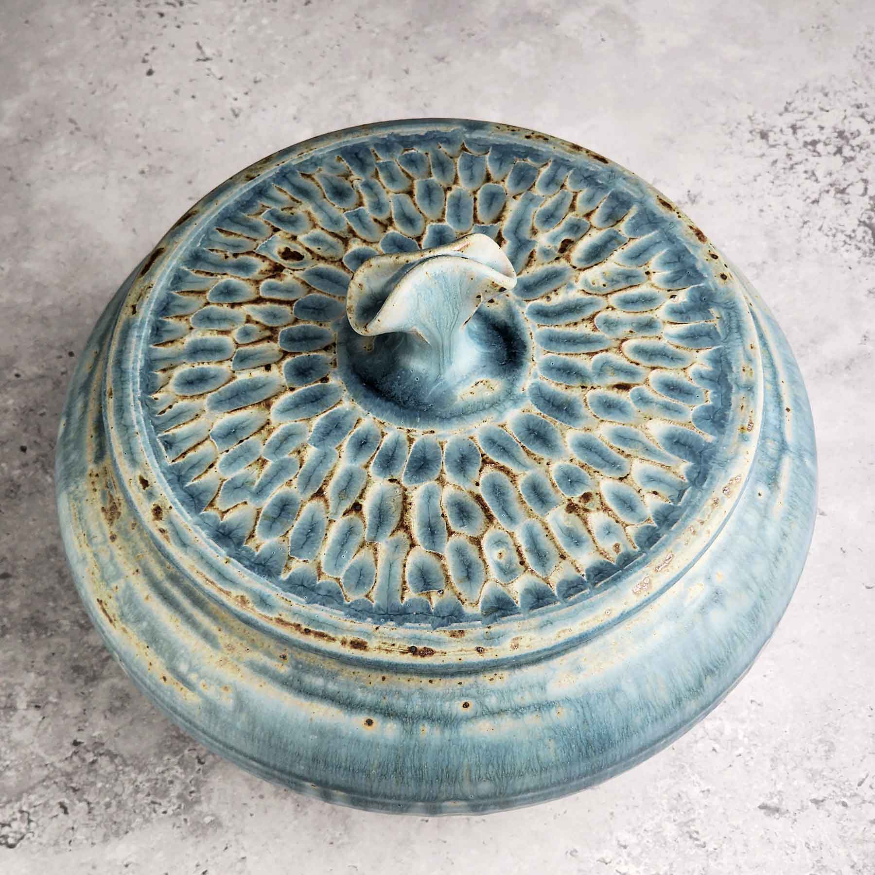 Light Blue Ash Lidded Jar