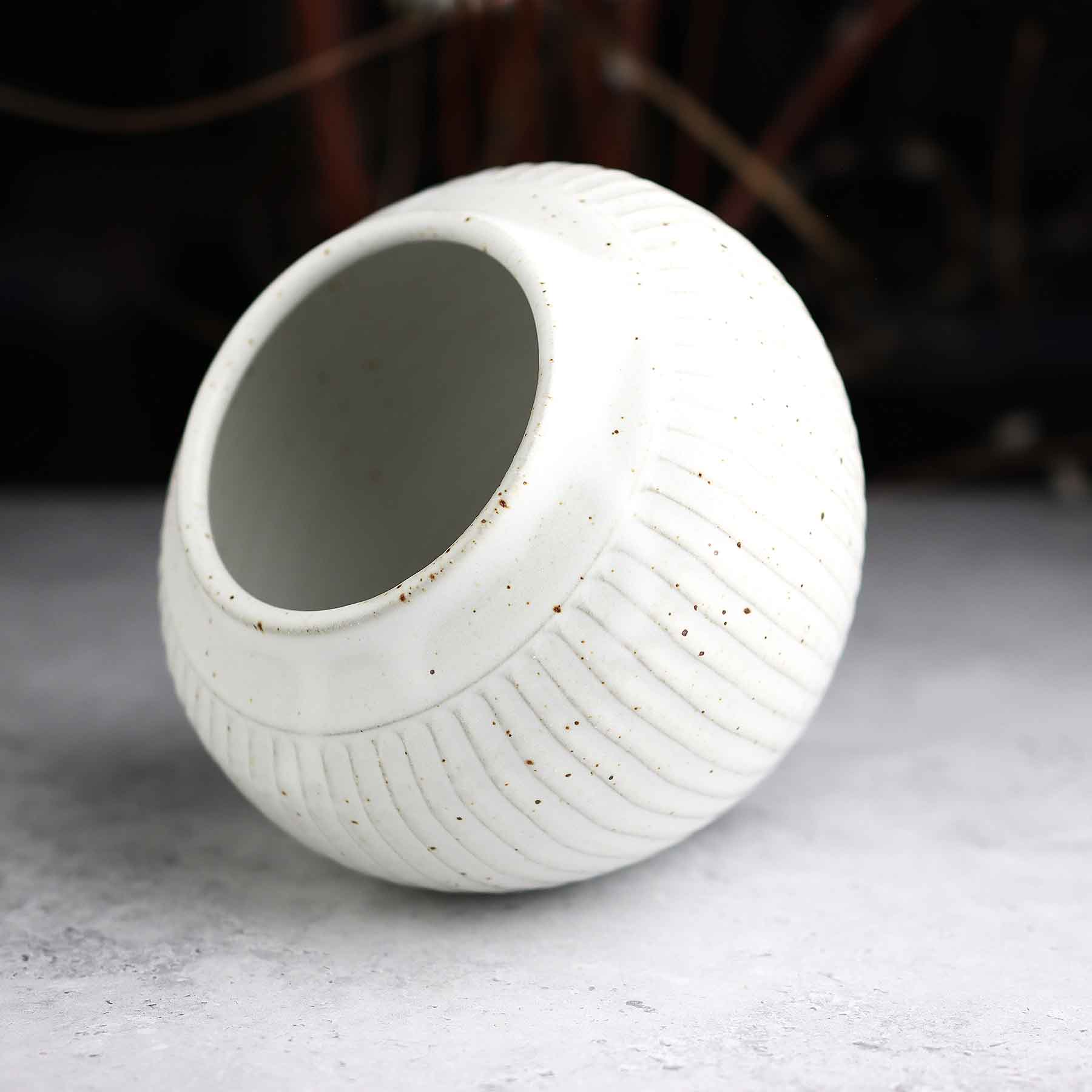 Fluted Belly Vase; WH