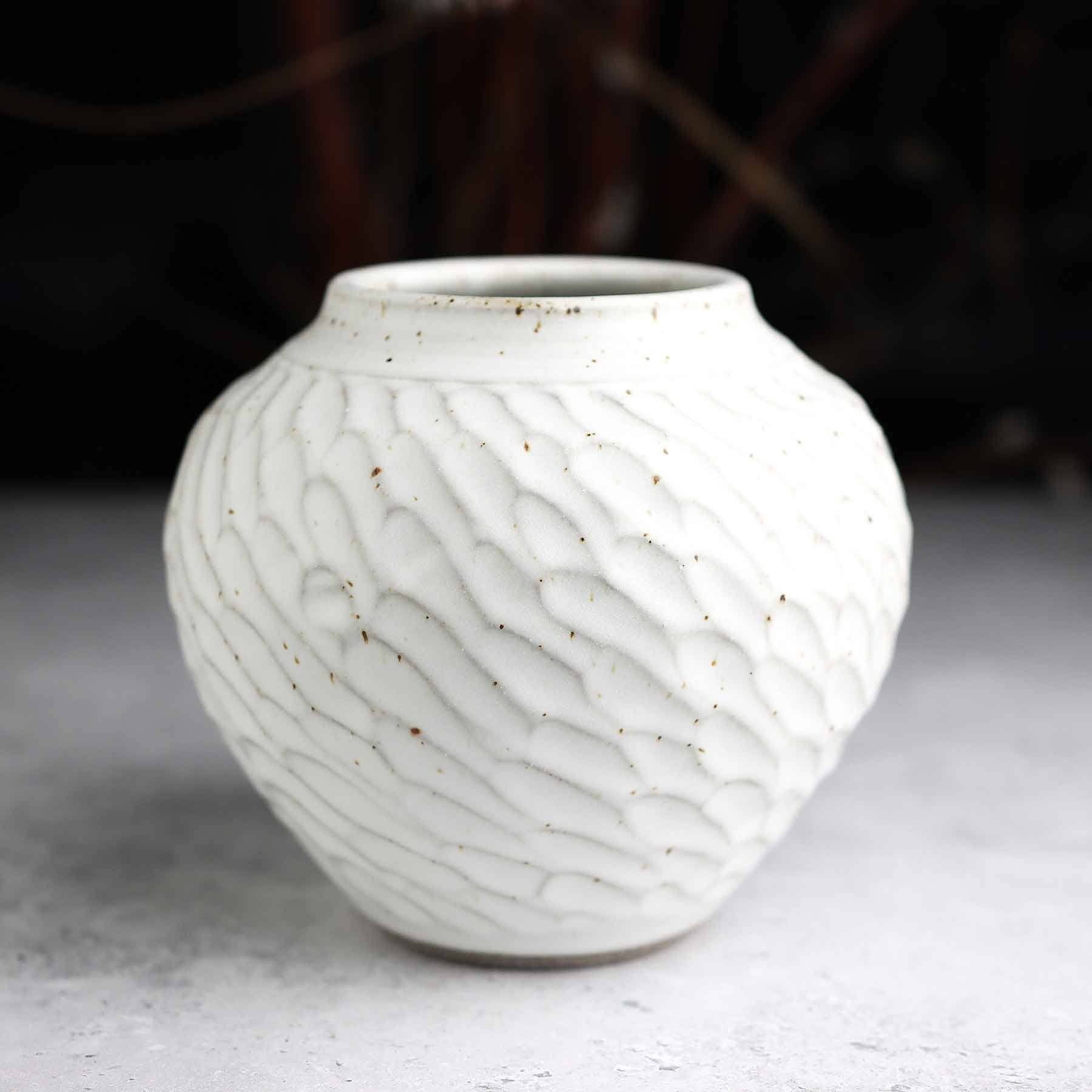 Scalloped Belly Vase; WH