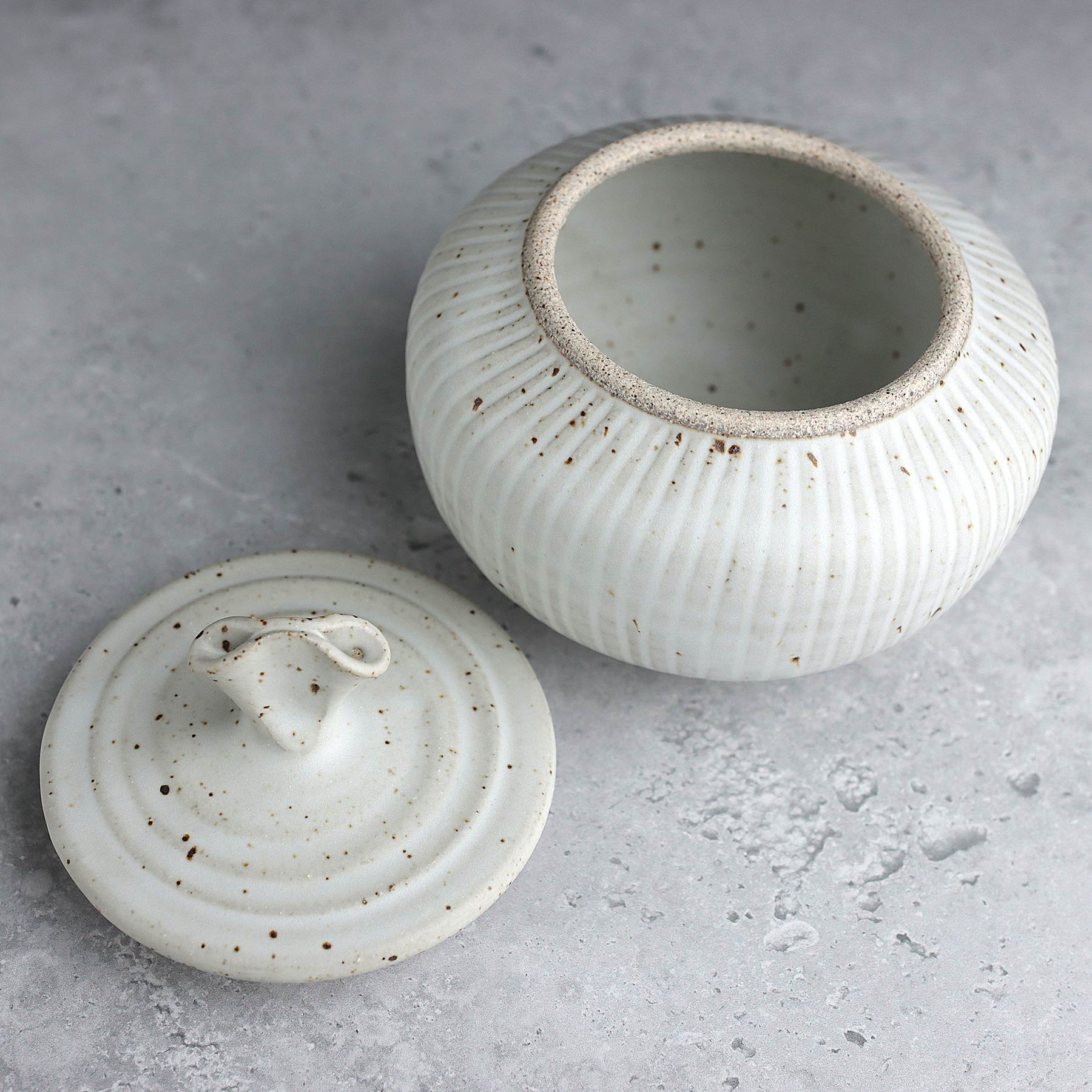 Small Fluted Belly Jar in Satin White