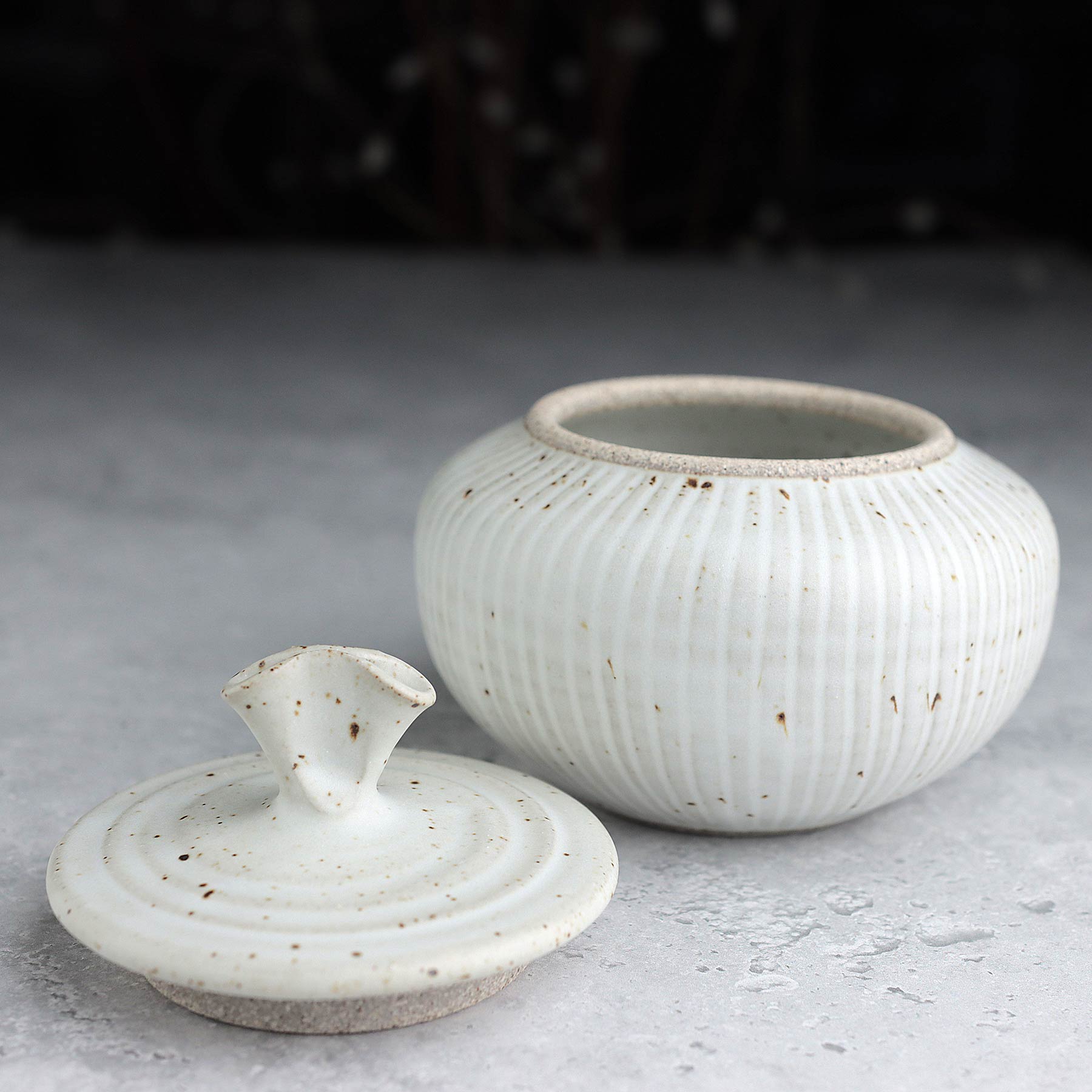 Small Fluted Belly Jar in Satin White