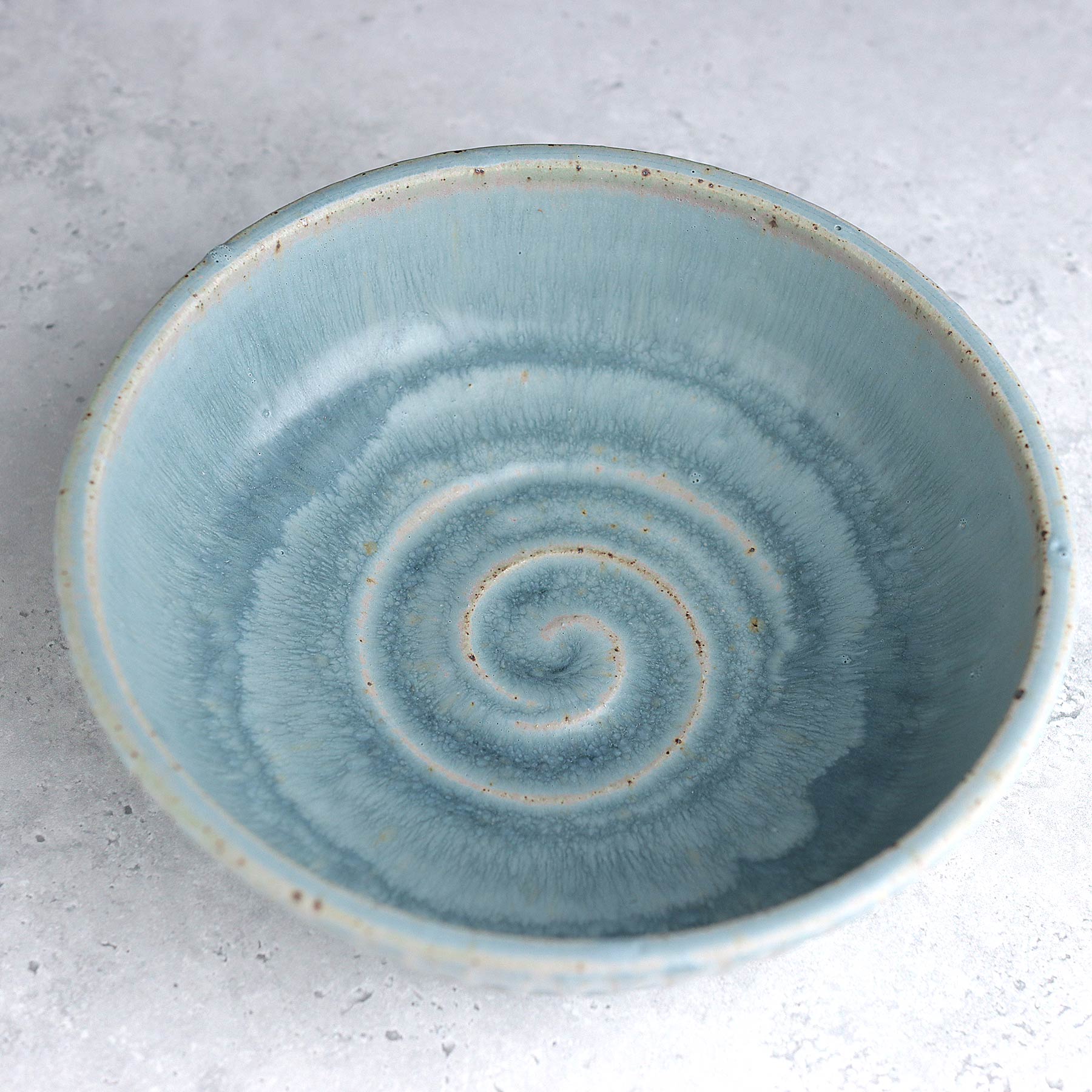 Small Fluted Serving Bowl in Light Blue Ash