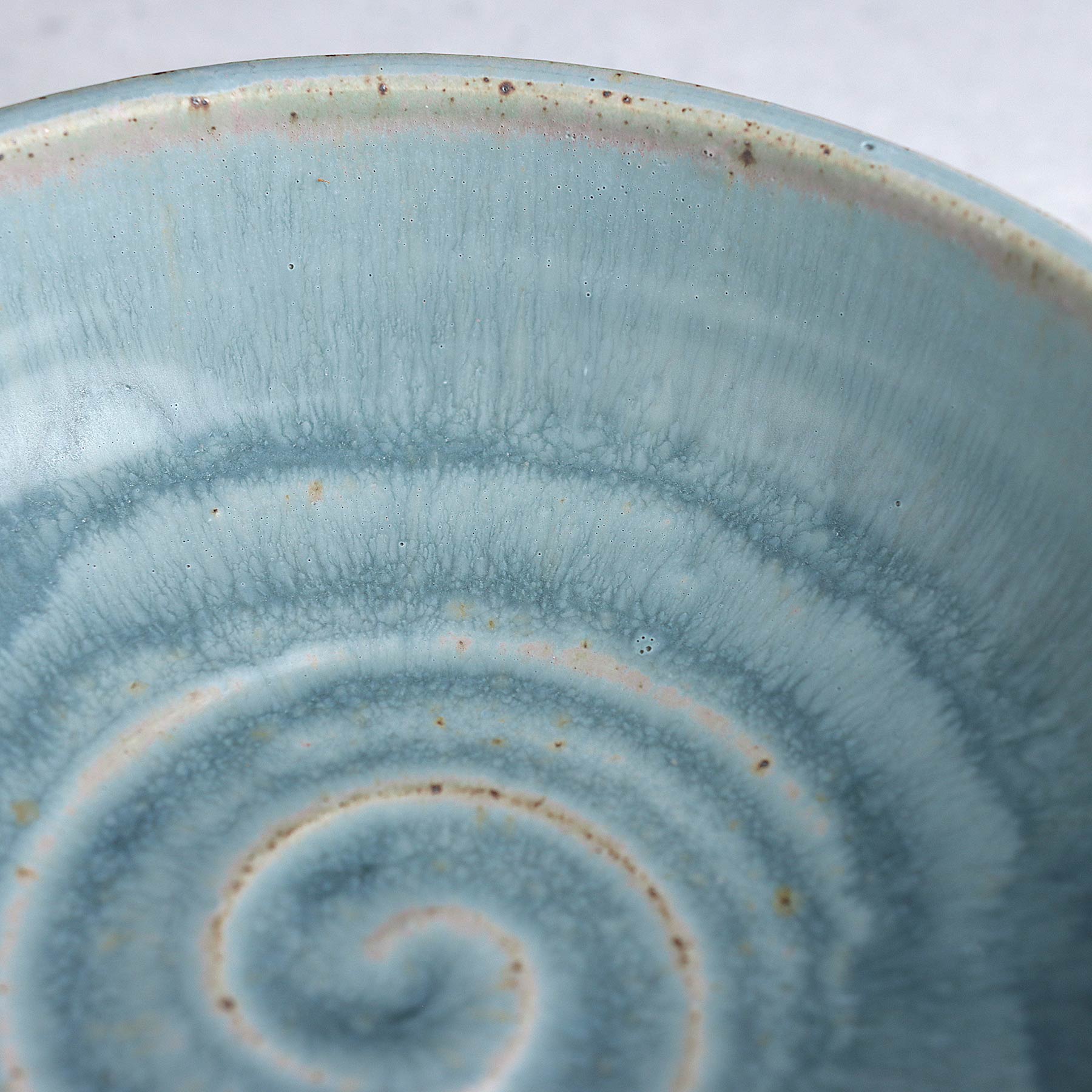 Small Fluted Serving Bowl in Light Blue Ash