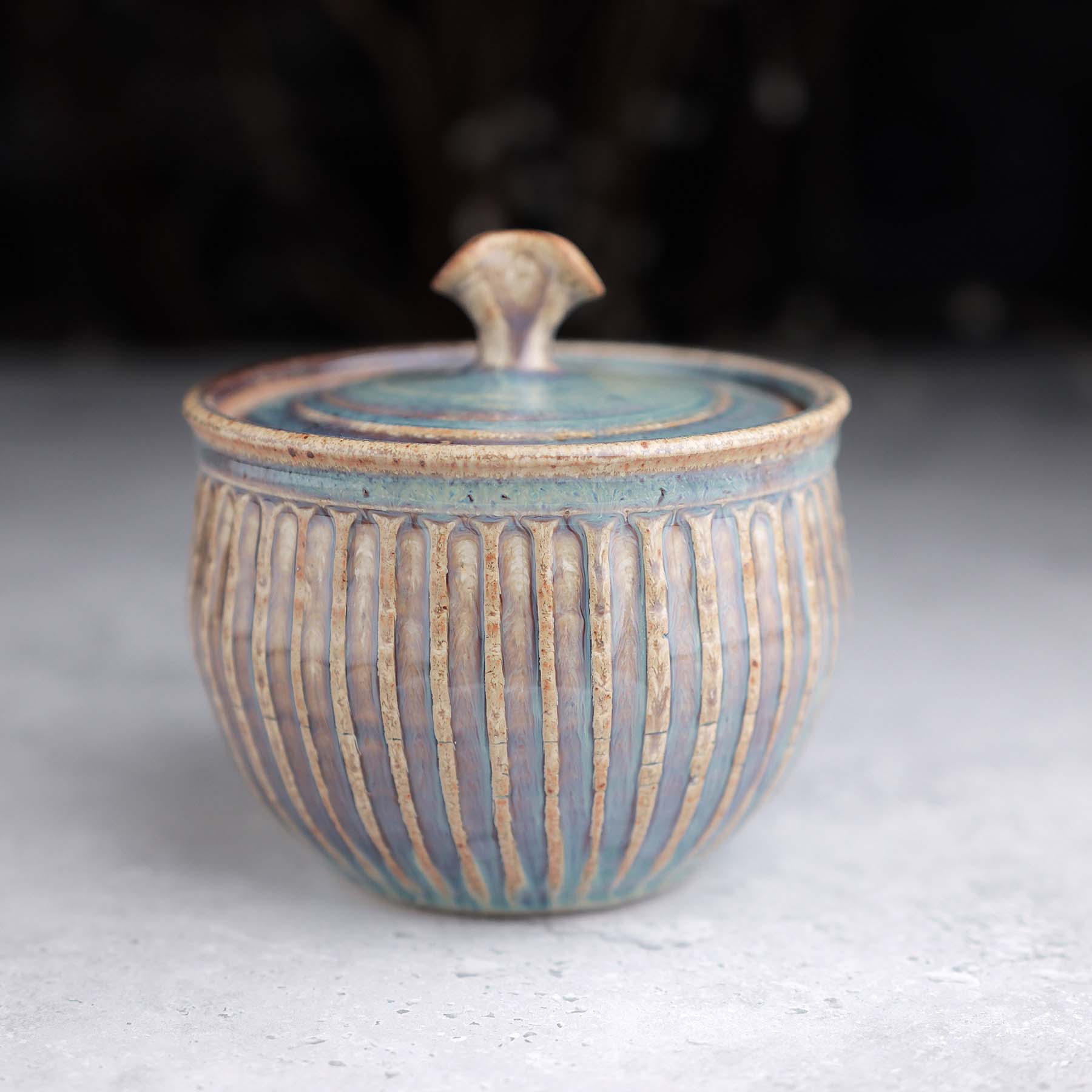 Small Fluted Jar in Ochre