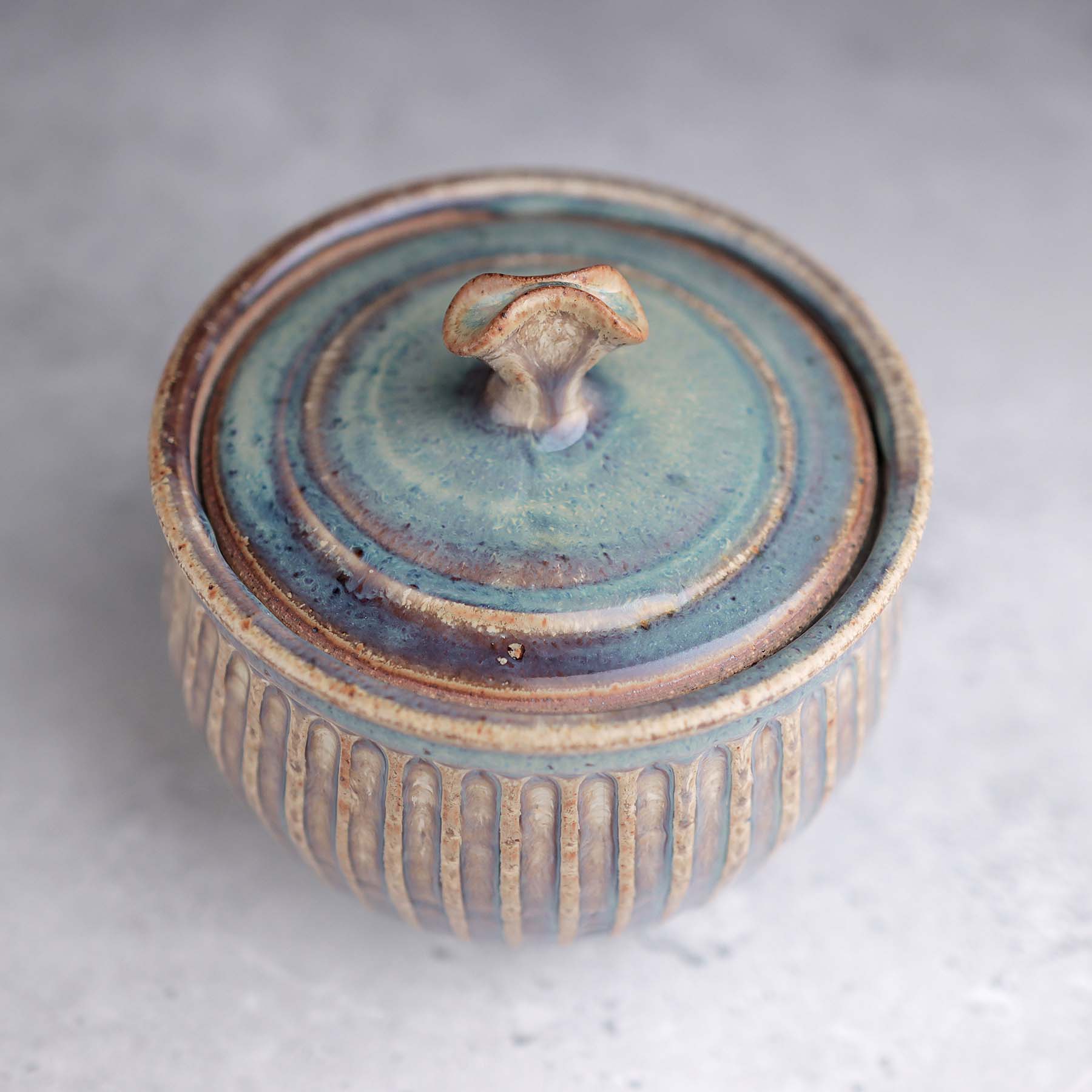 Small Fluted Jar in Ochre