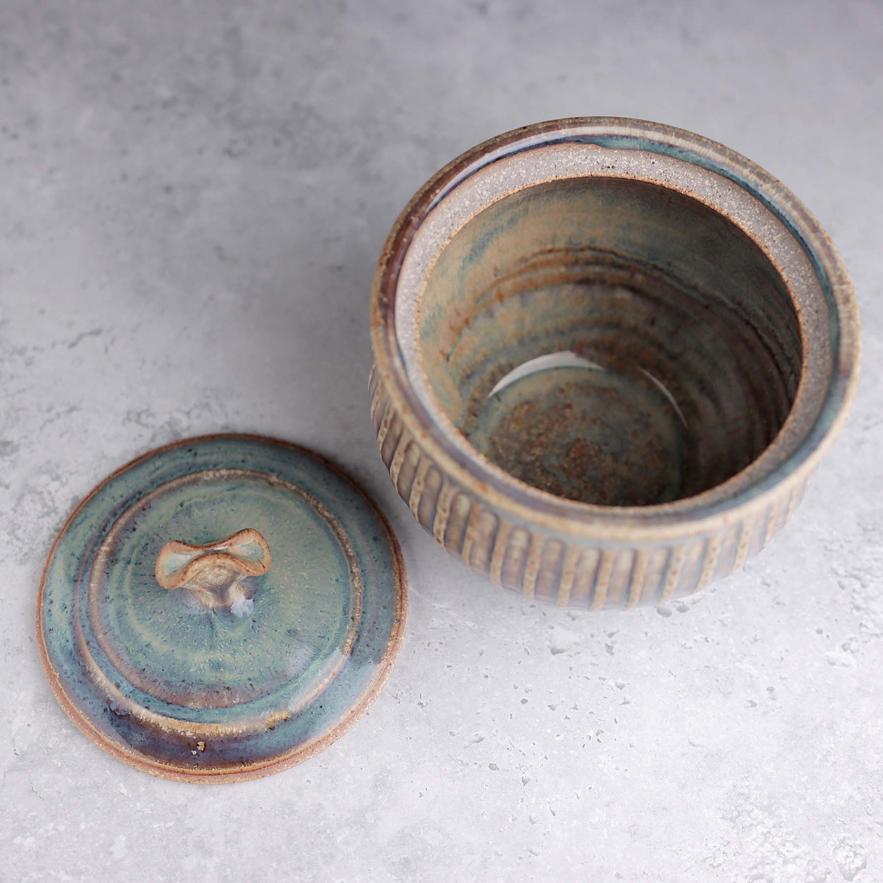 Small Fluted Jar in Ochre