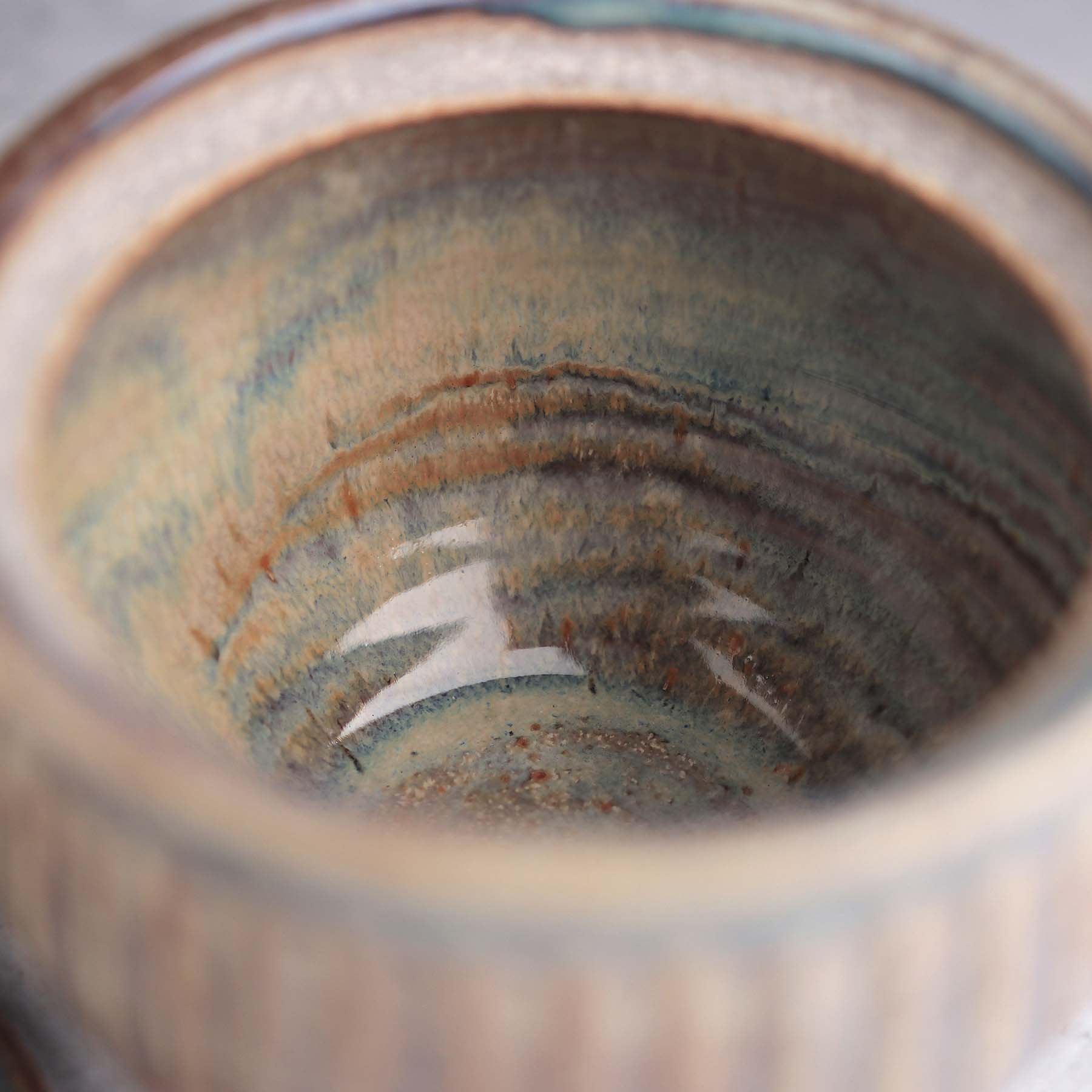 Small Fluted Jar in Ochre