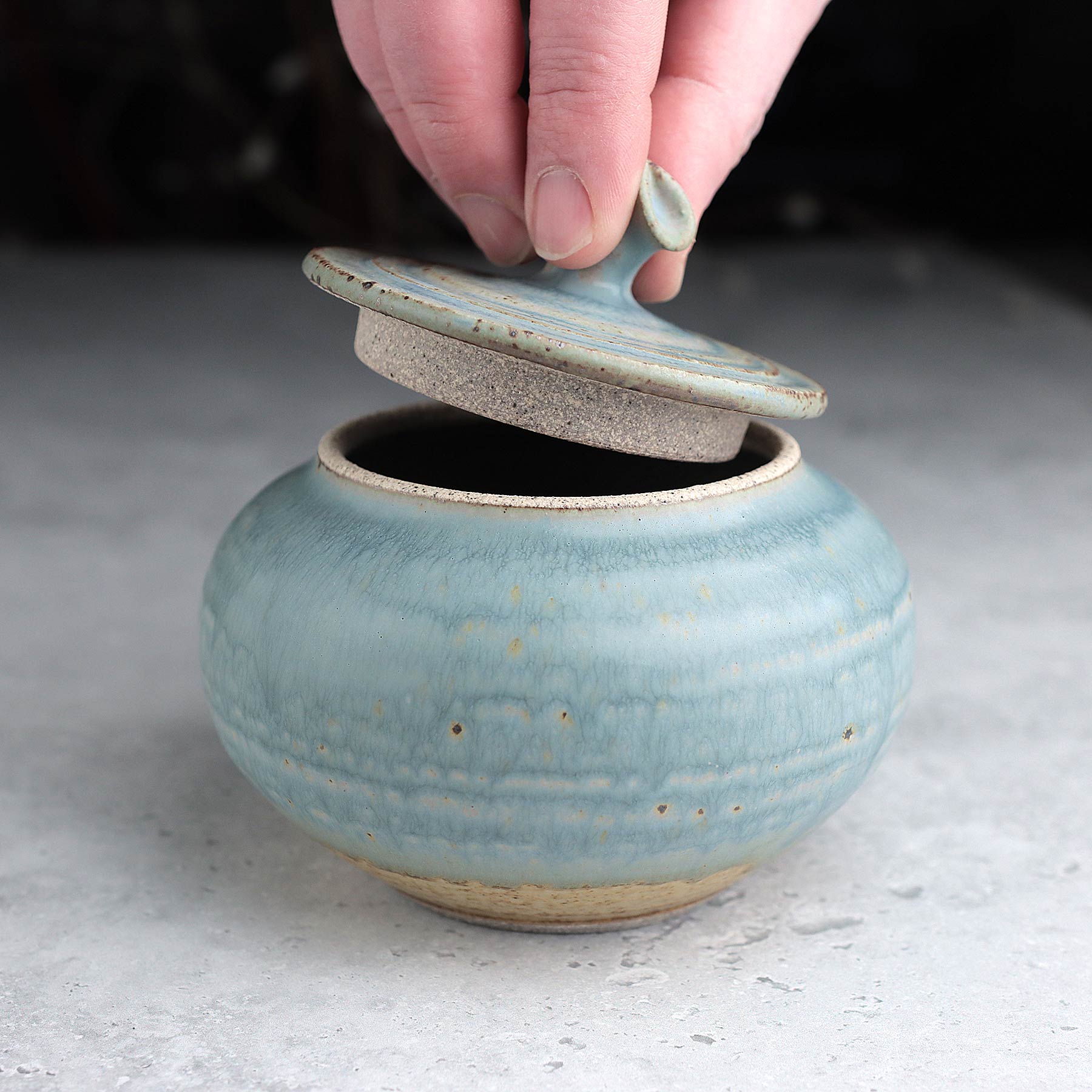 Small Belly Jar in Light Blue Ash