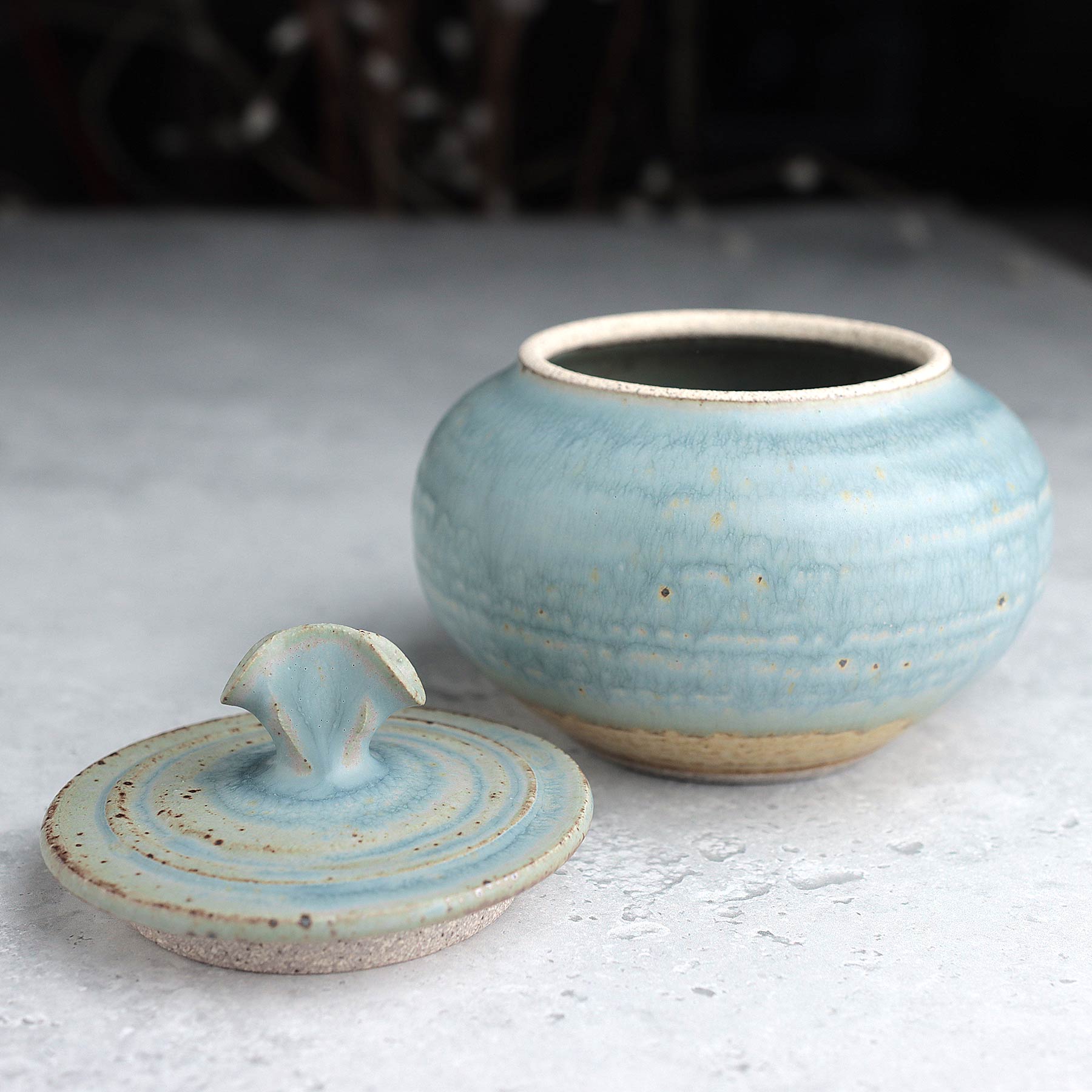 Small Belly Jar in Light Blue Ash