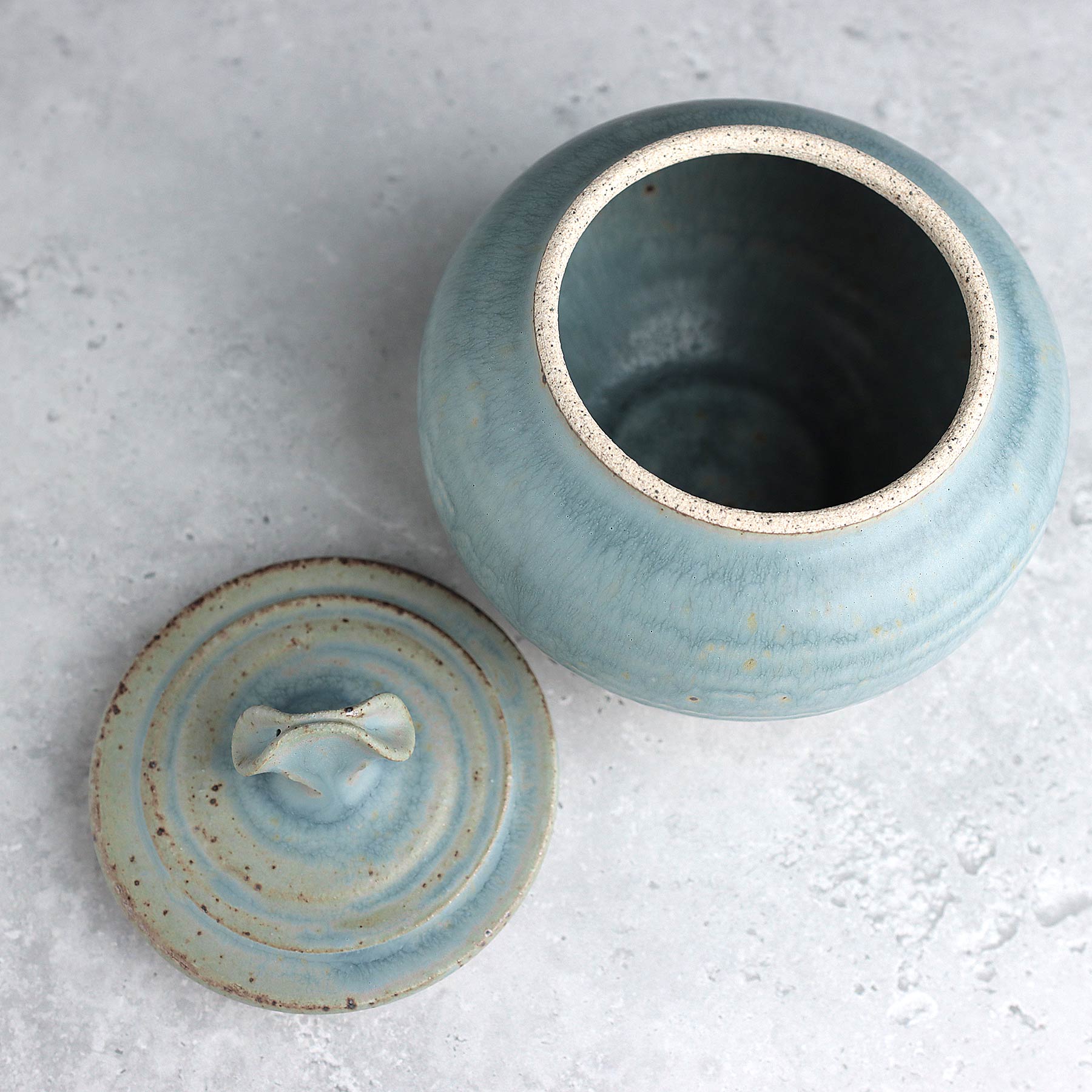 Small Belly Jar in Light Blue Ash