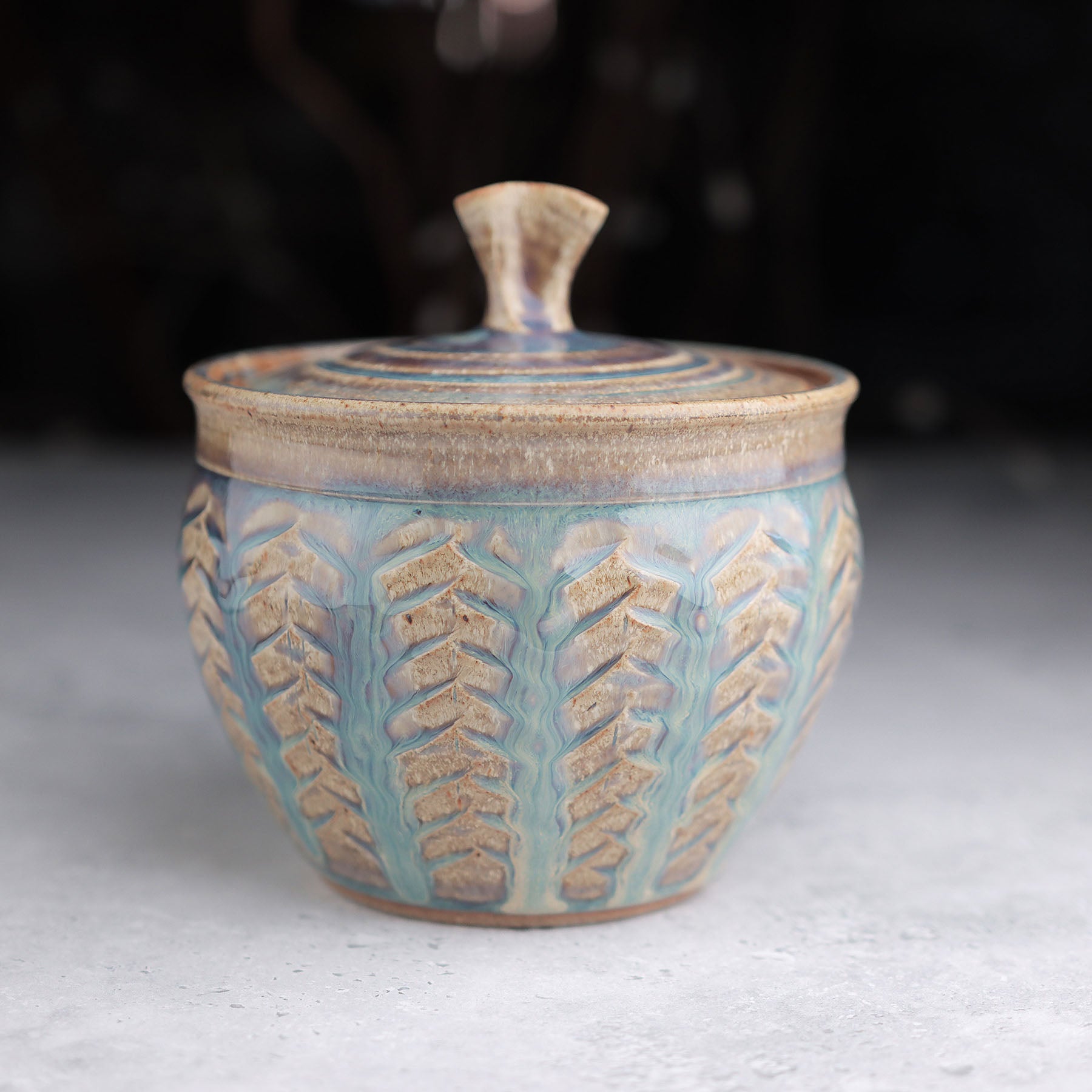 Medium Herringbone Jar in Ochre