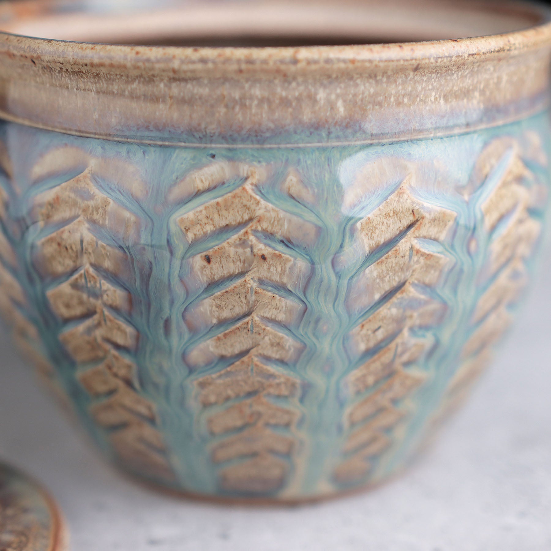 Medium Herringbone Jar in Ochre