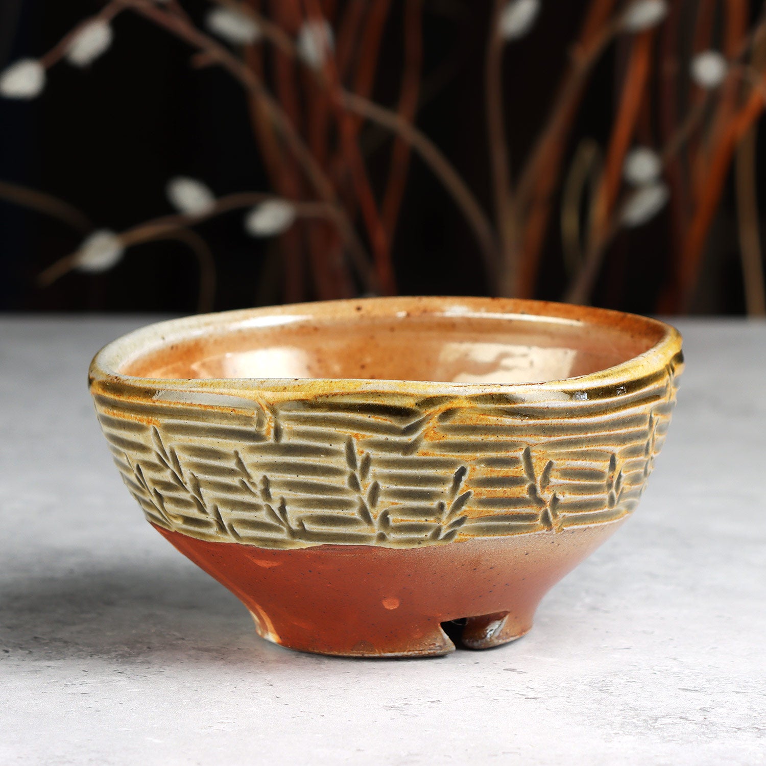 Carved Square Bowl