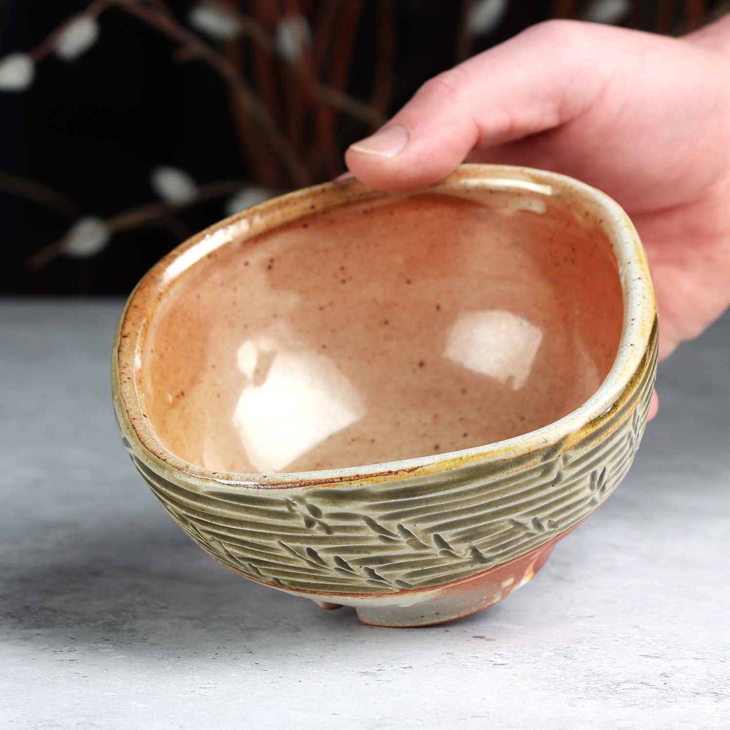 Carved Square Bowl