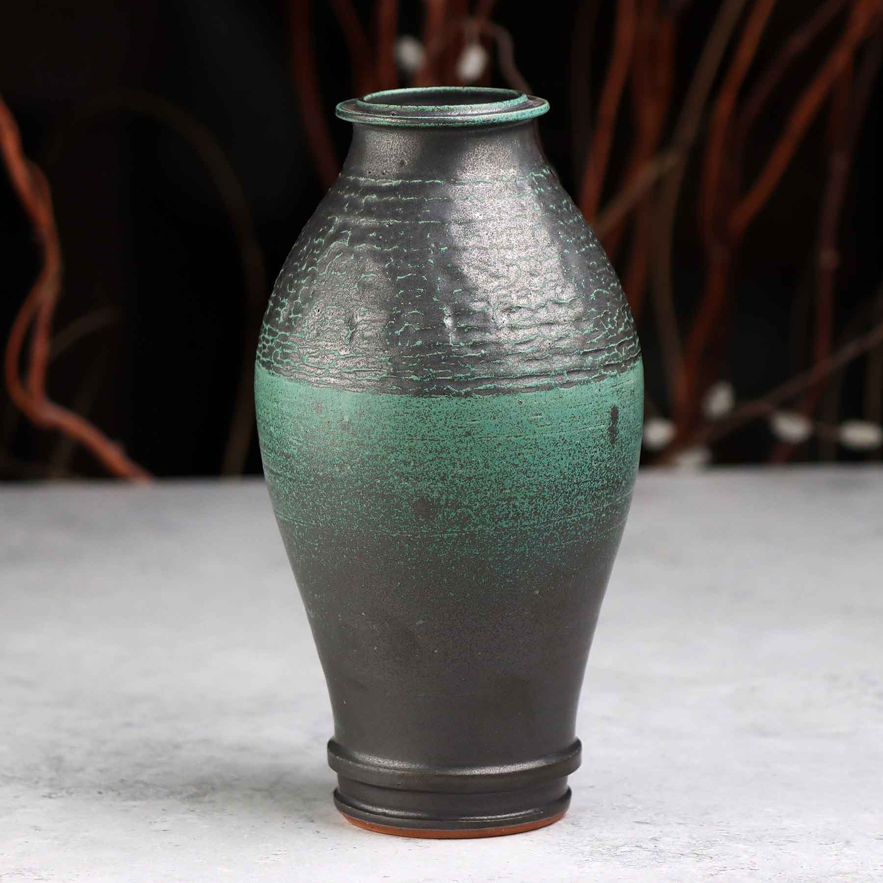 Textured Green Vase