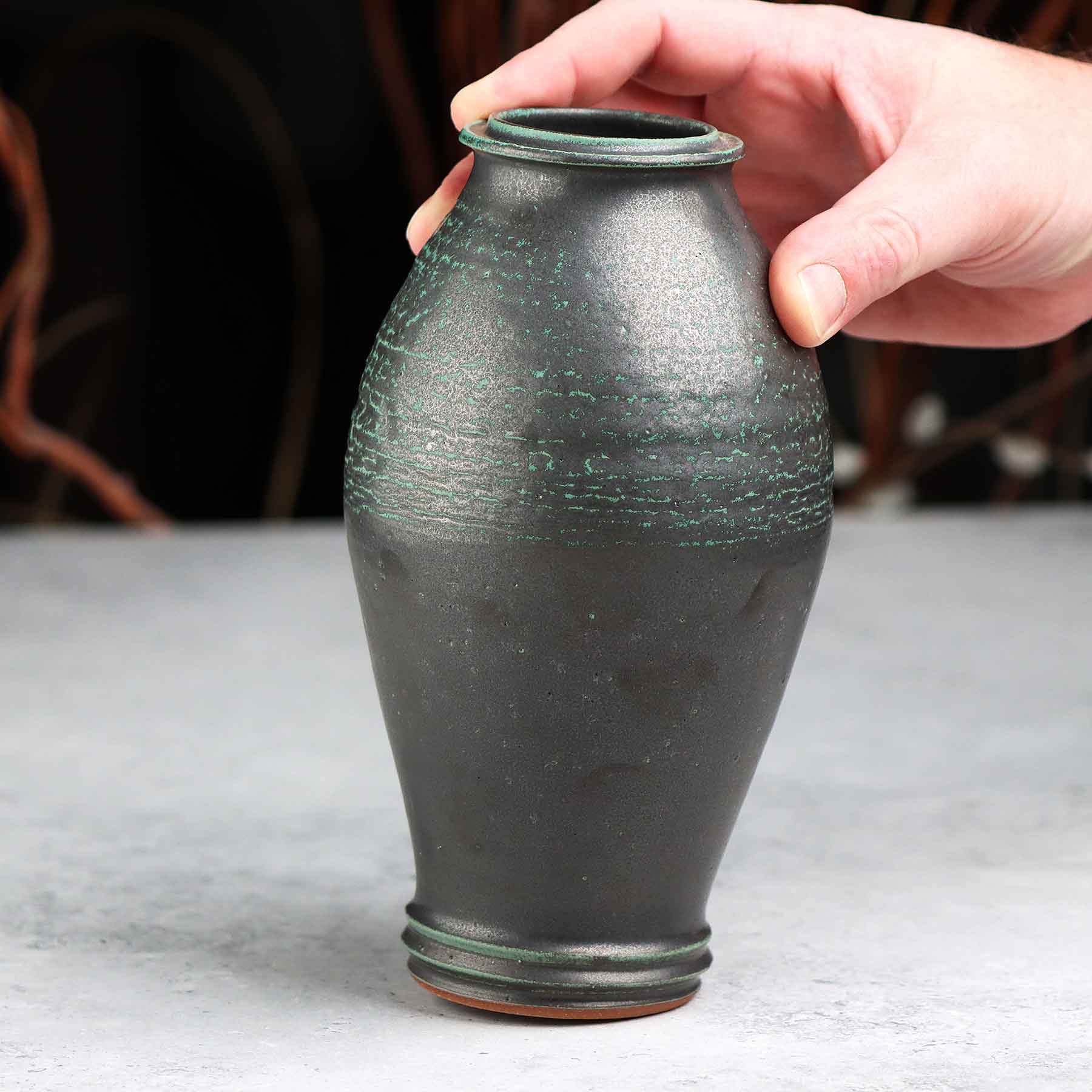 Textured Green Vase