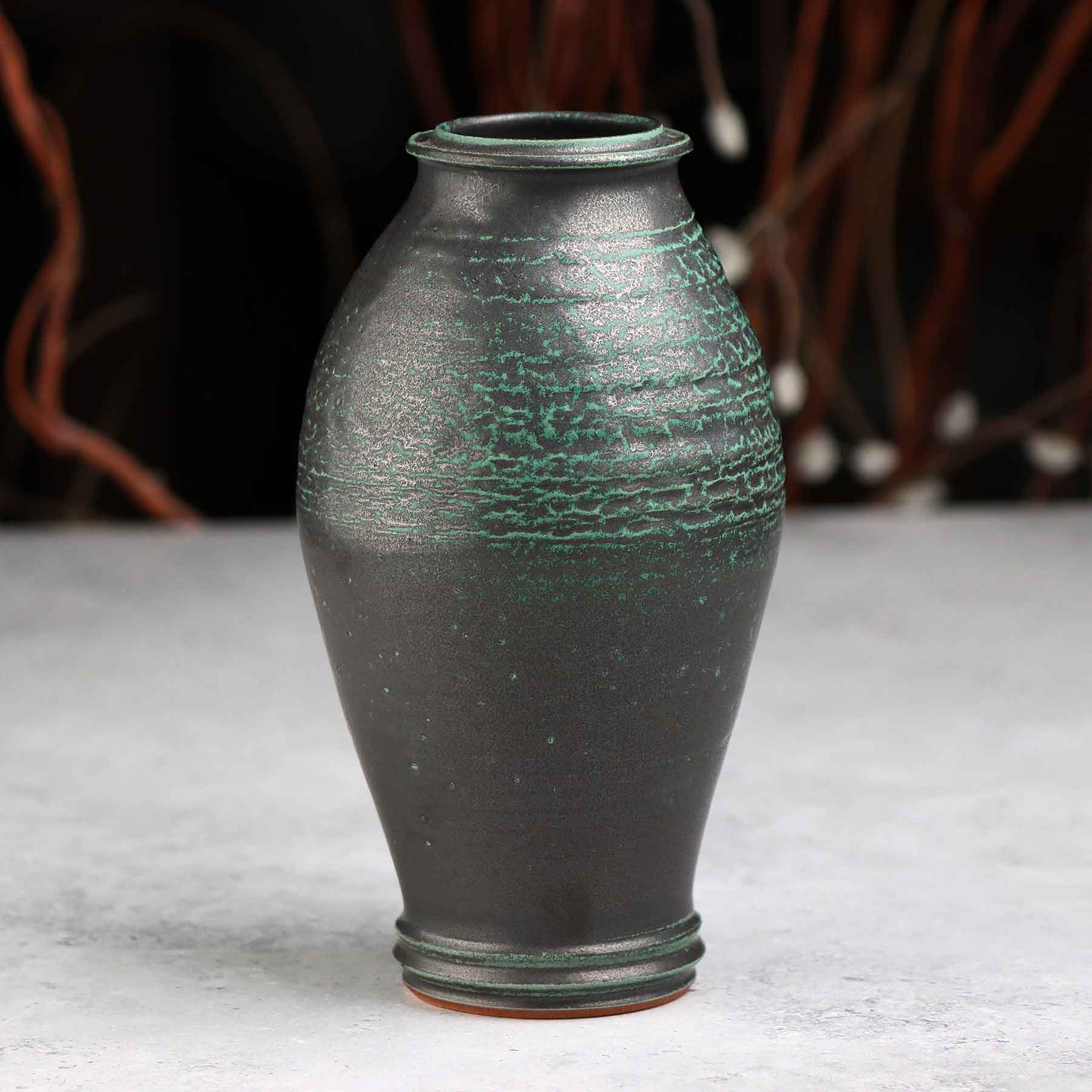 Textured Green Vase