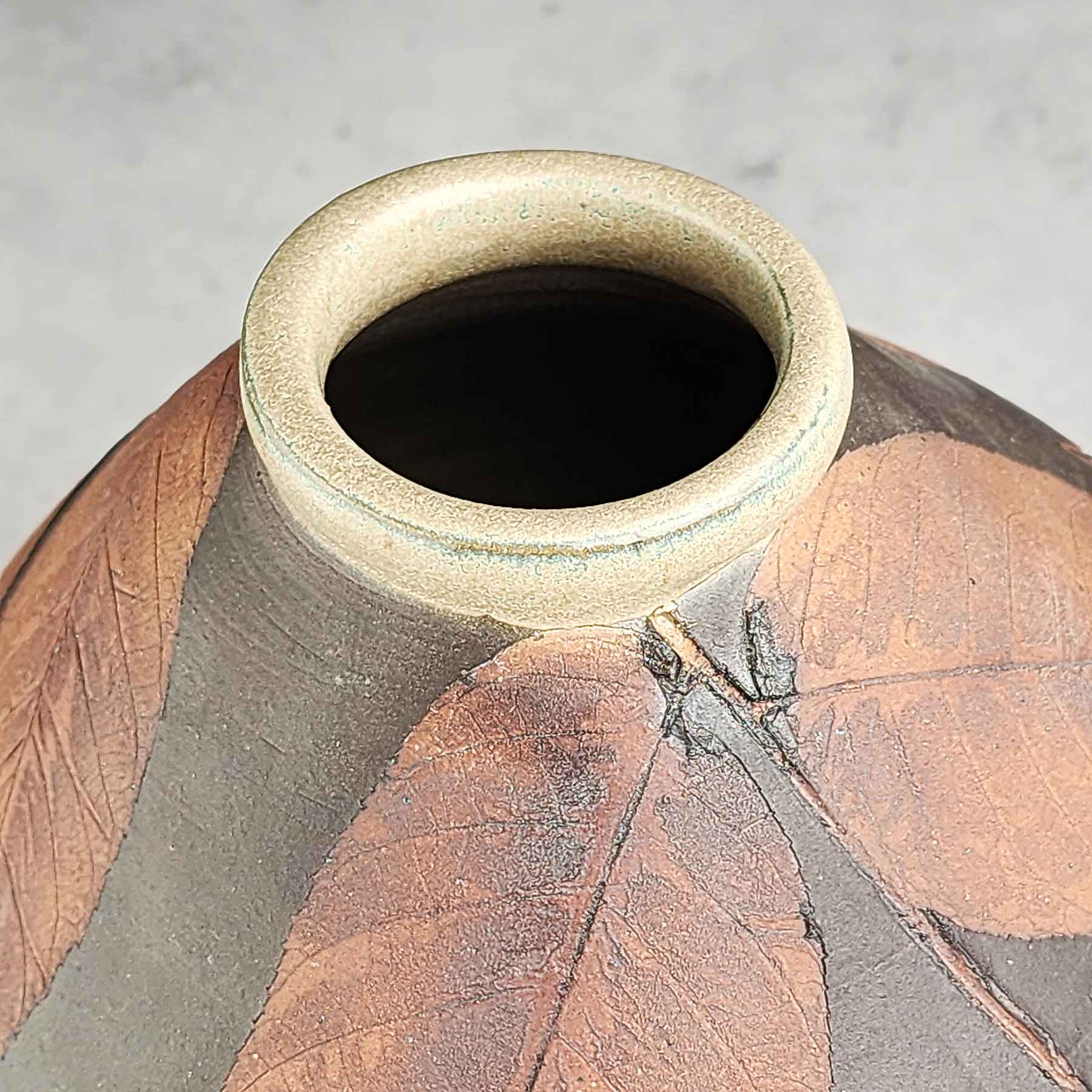 Iron Wash Botanical Relief Vase