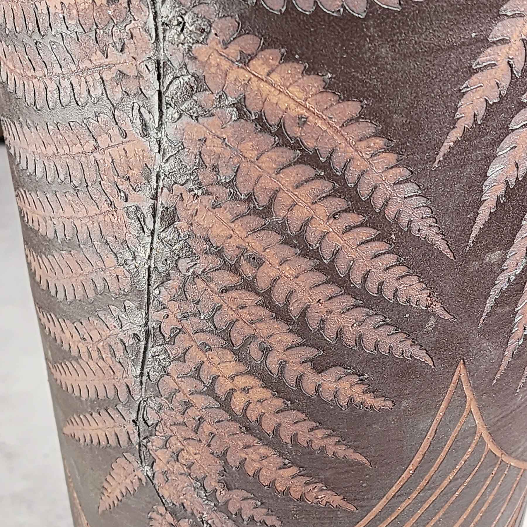 Iron Wash Botanical Relief Vase