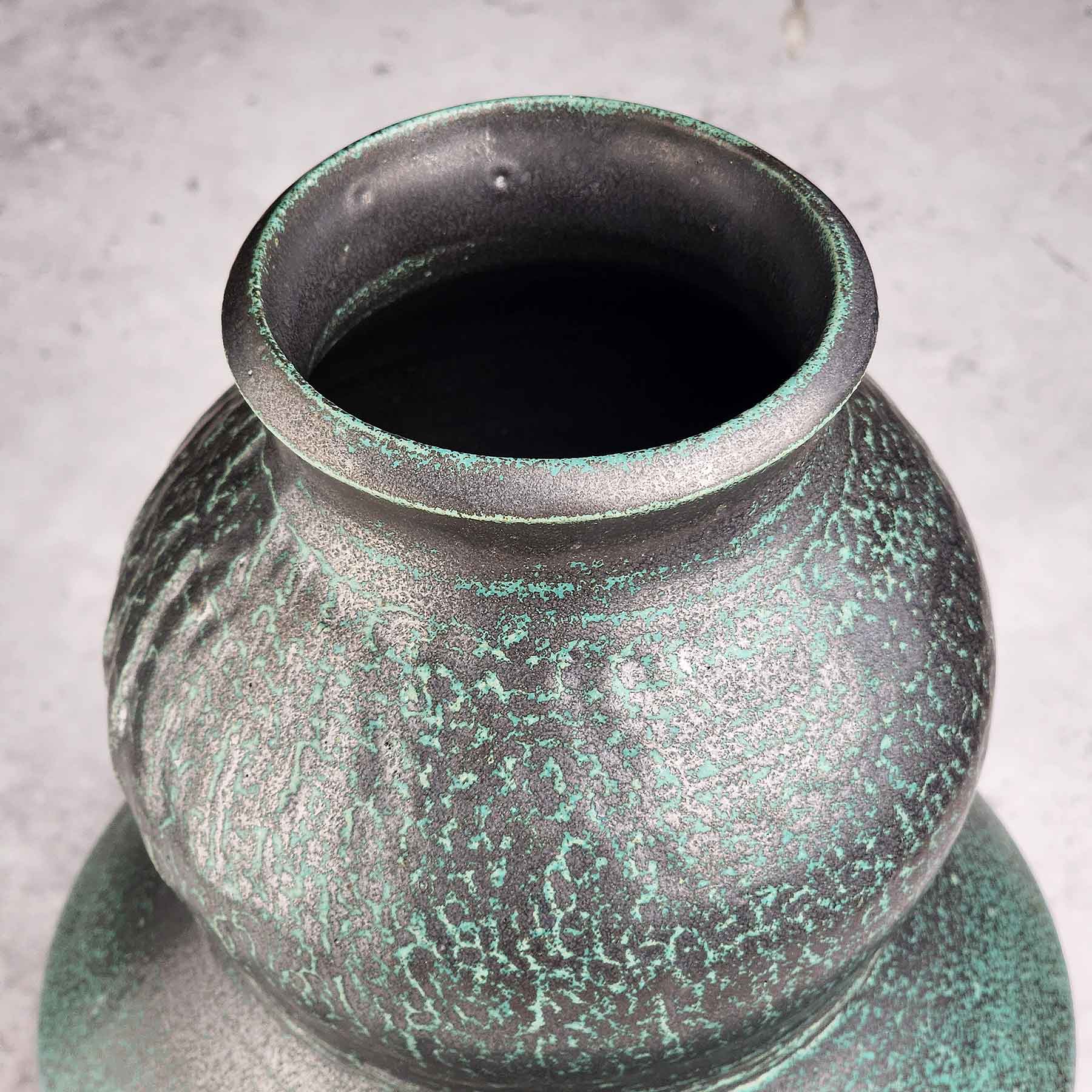 Iron Wash Botanical Relief Vase