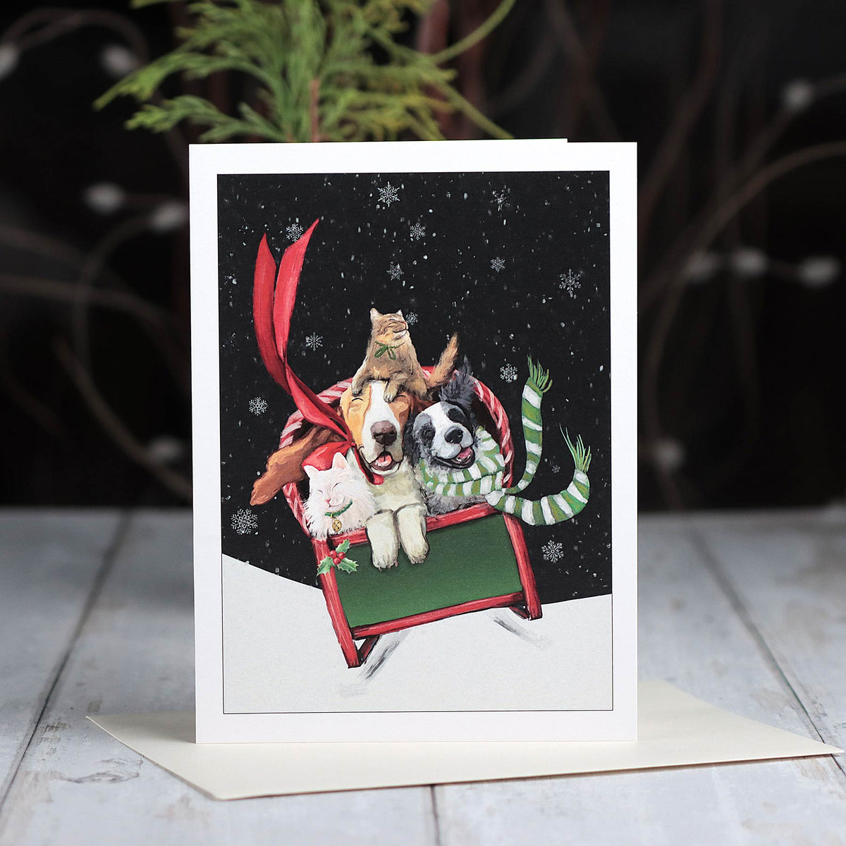 Dog Sleighride, 5X7