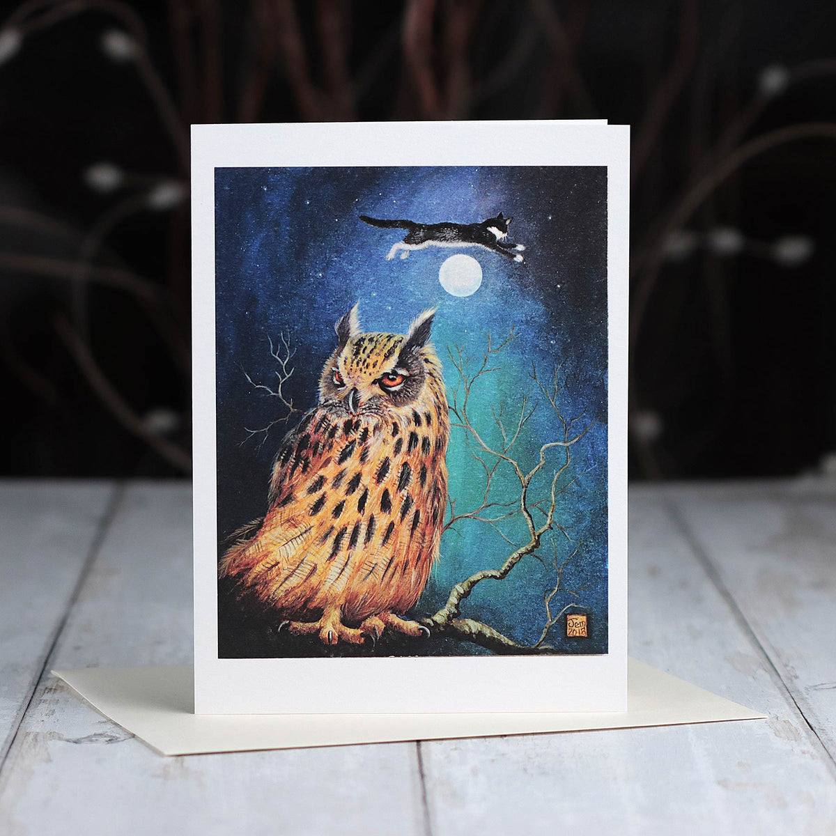 Cat Over Moon, 5X7