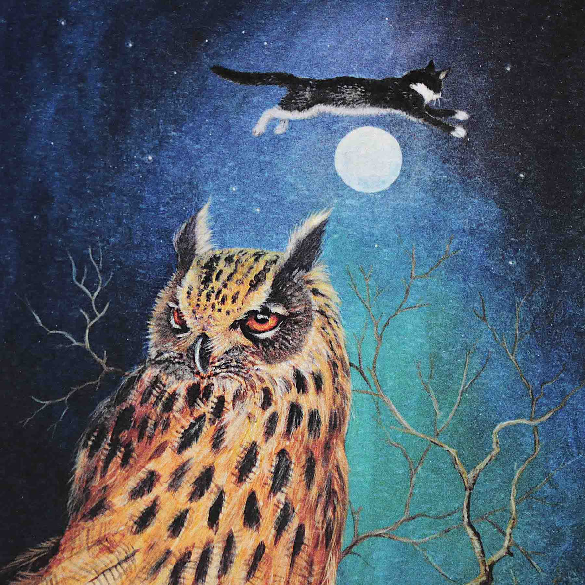 Cat Over Moon, 5X7