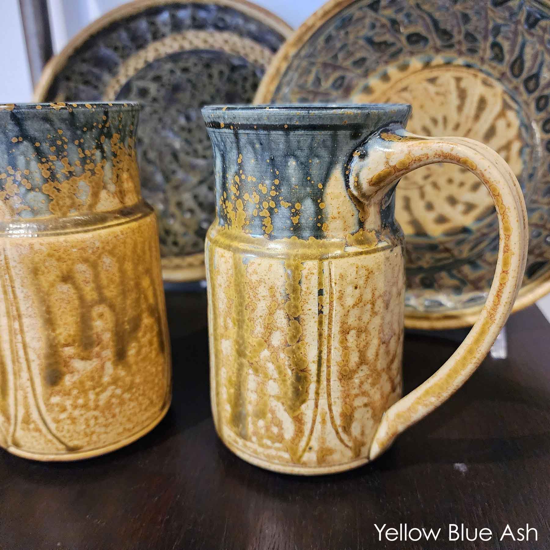 Quartered Mug Yellow Blue Ash