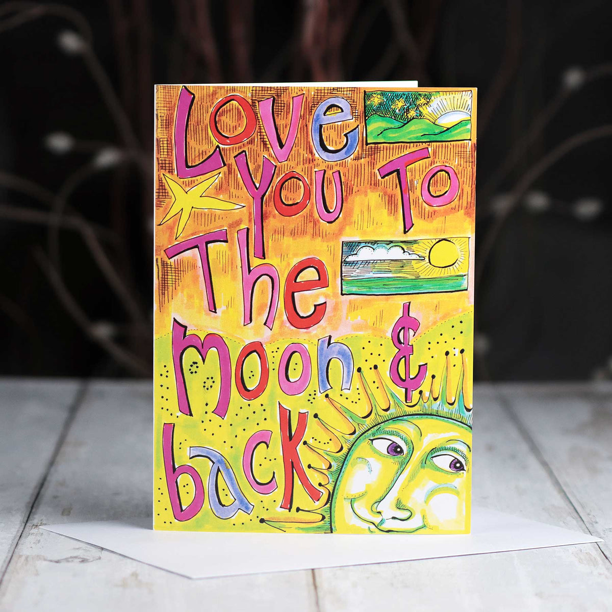 'Love You To the Moon' Card