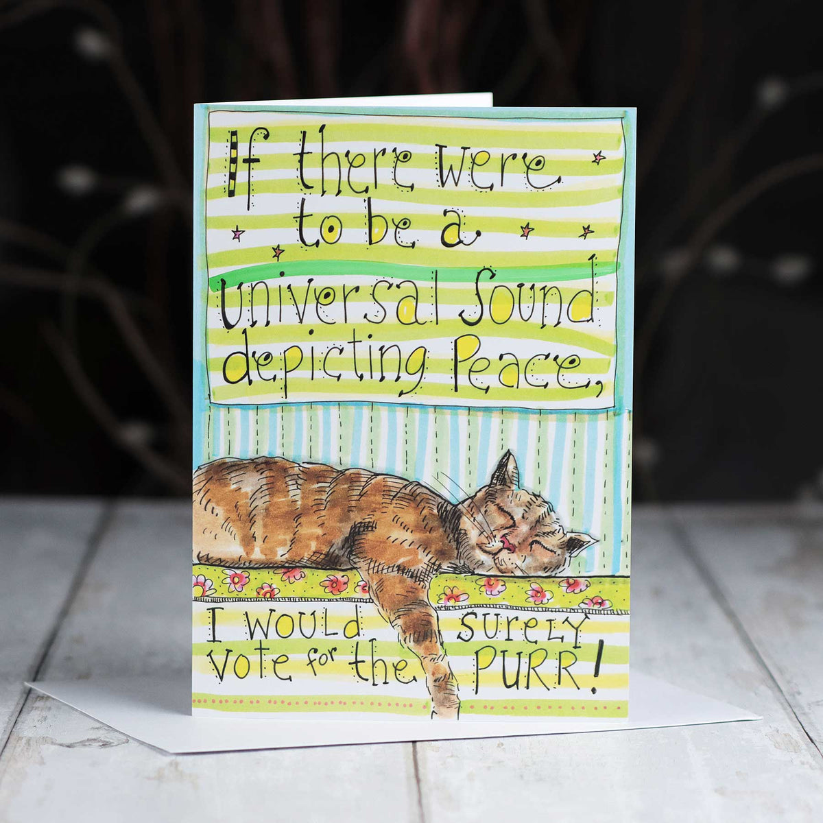'The Universal Sound of Peace Is The Purr' Card
