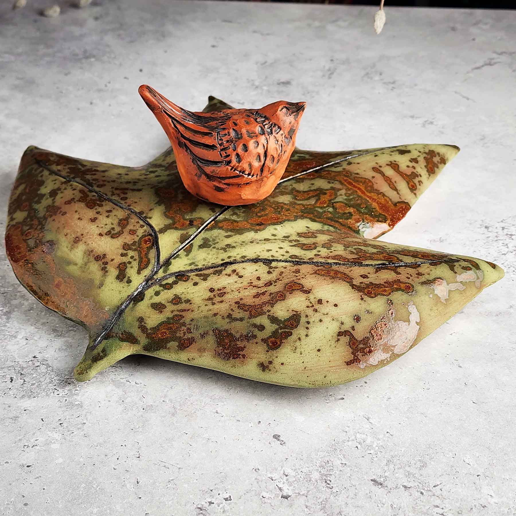 Poplar Leaf W Bird