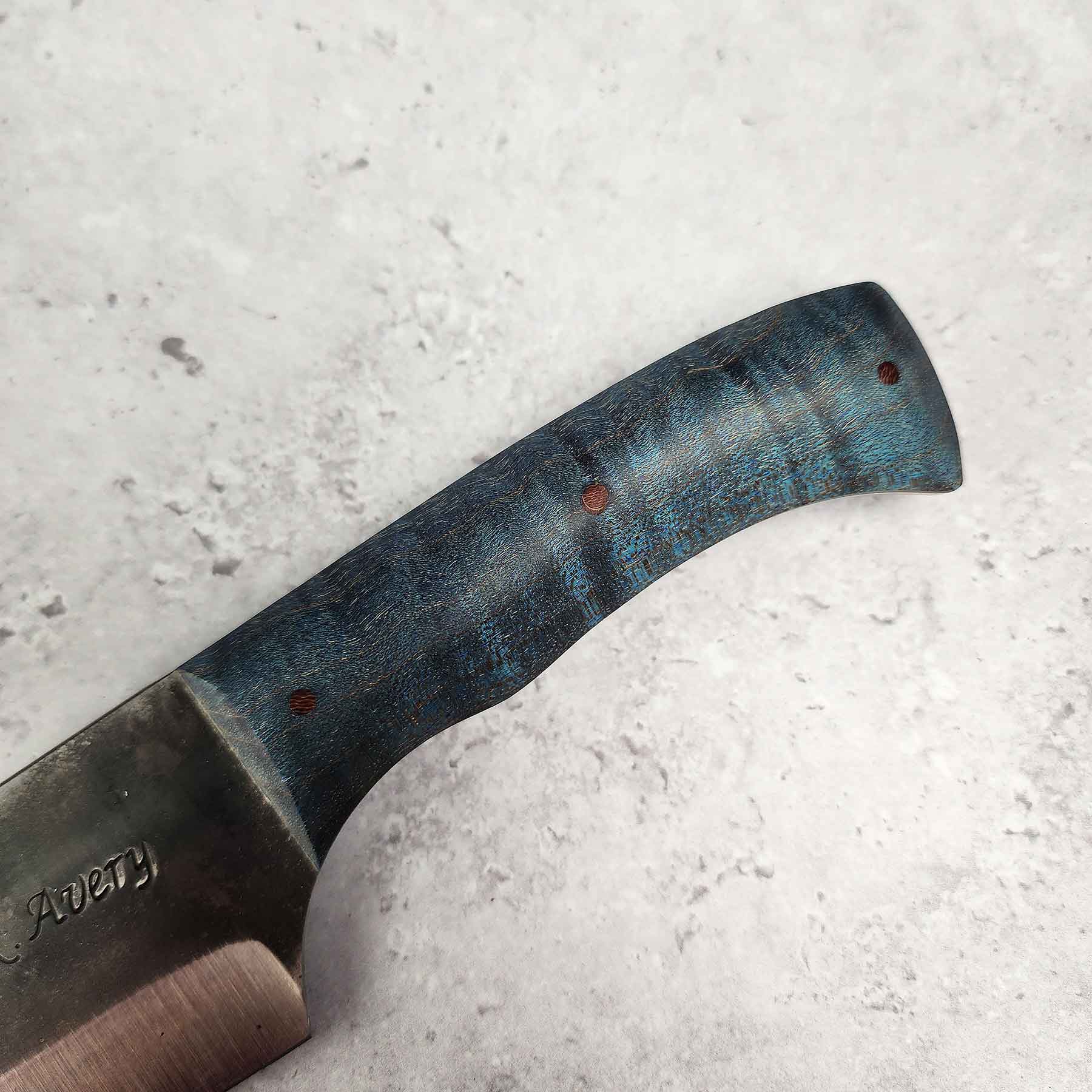 8" Blue Curly Maple Chef Knife