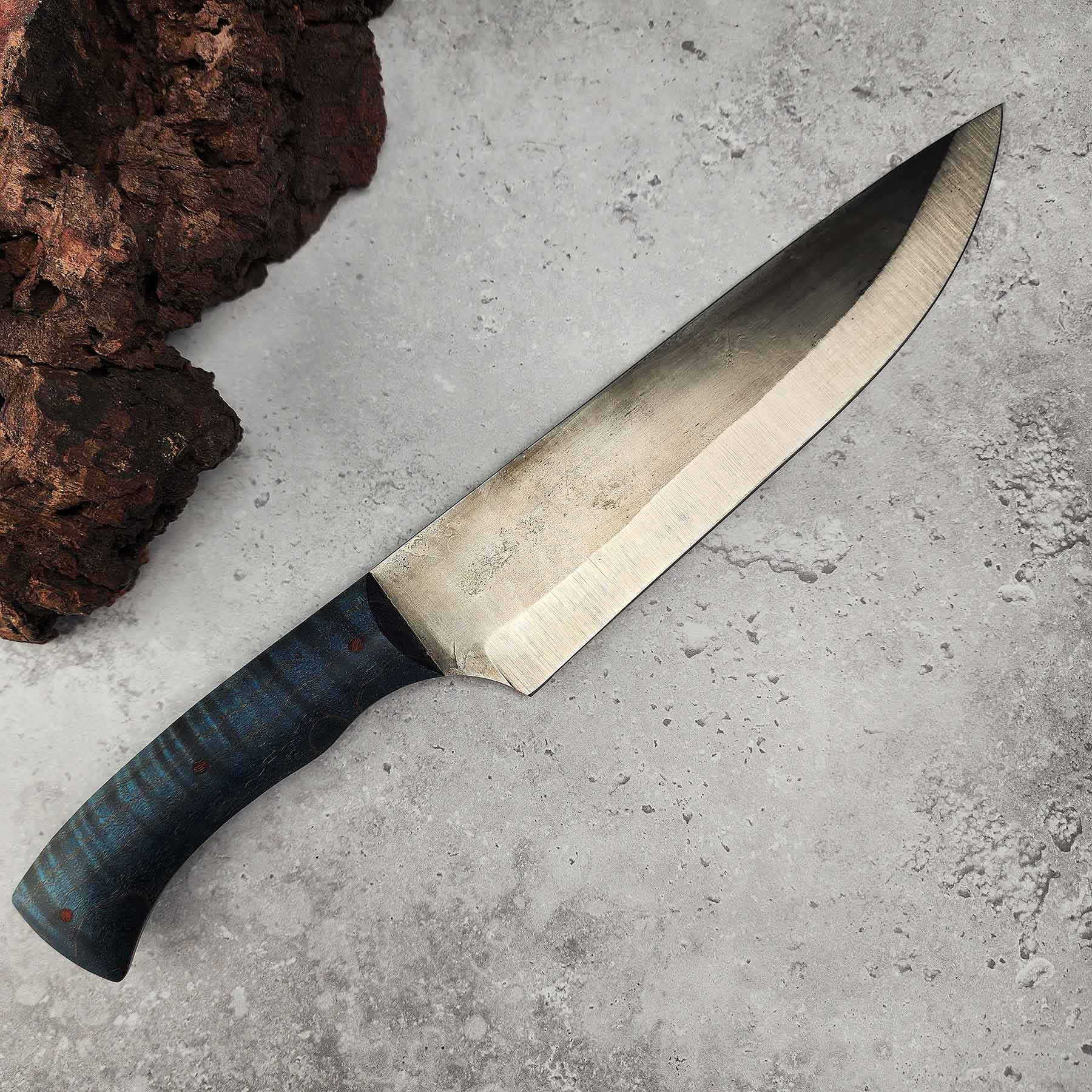 8" Blue Curly Maple Chef Knife