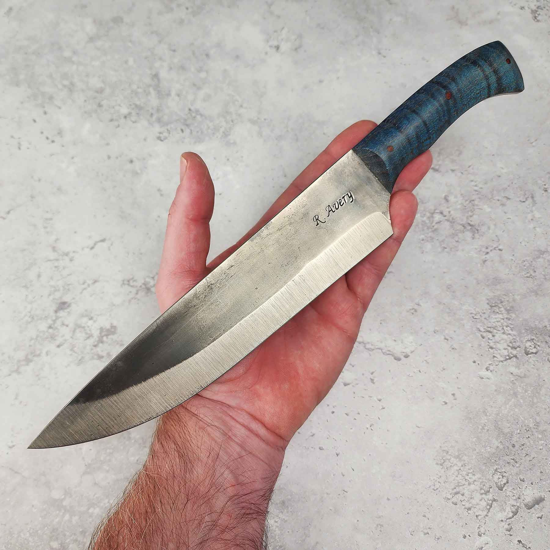 8" Blue Curly Maple Chef Knife