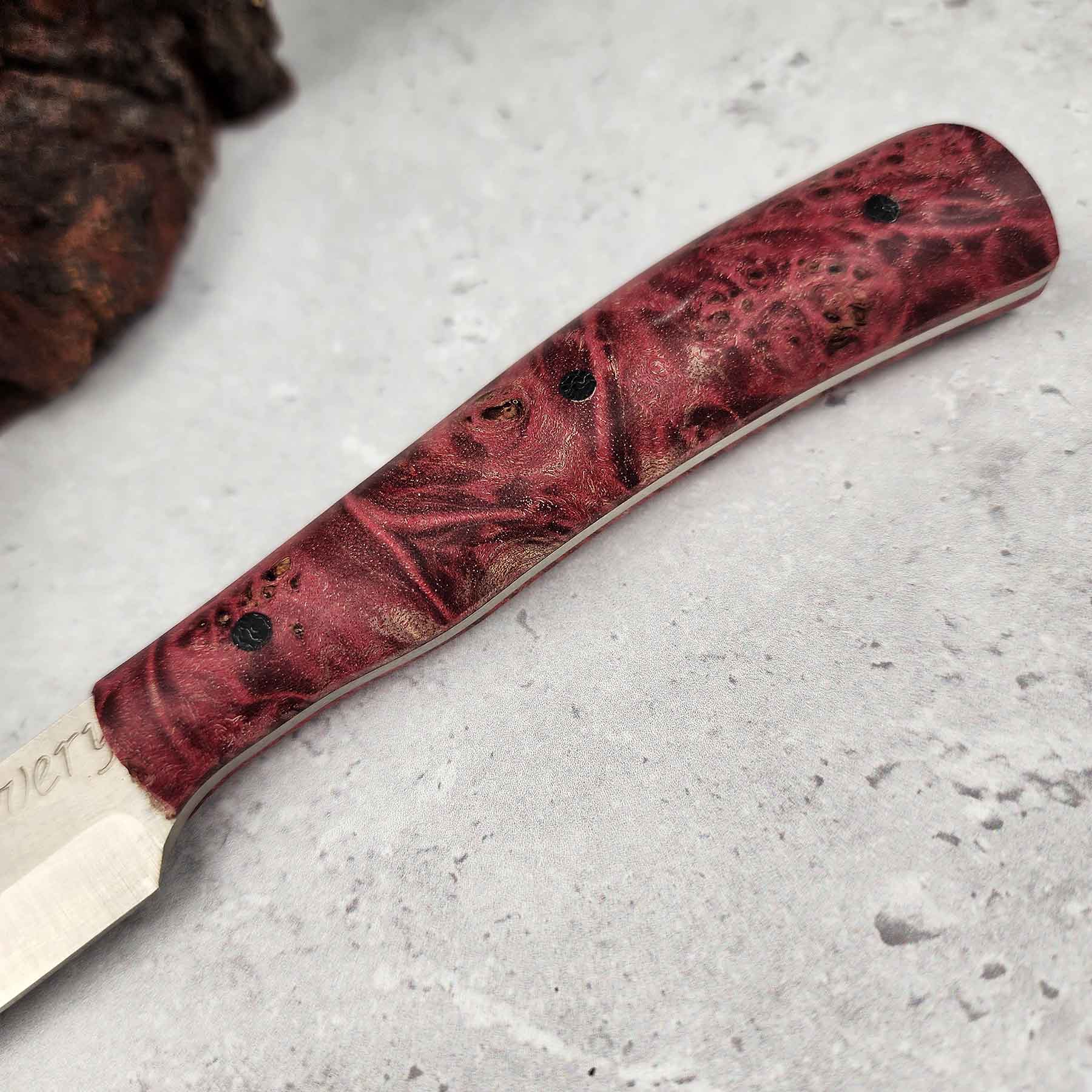 Pairing Knife, Dyed Red Maple Burl