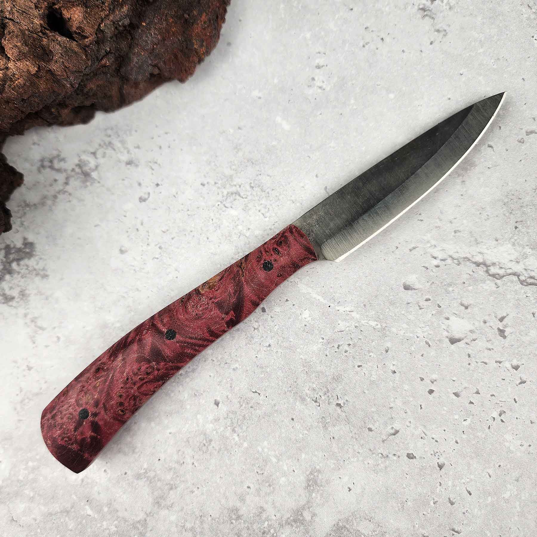 Pairing Knife, Dyed Red Maple Burl