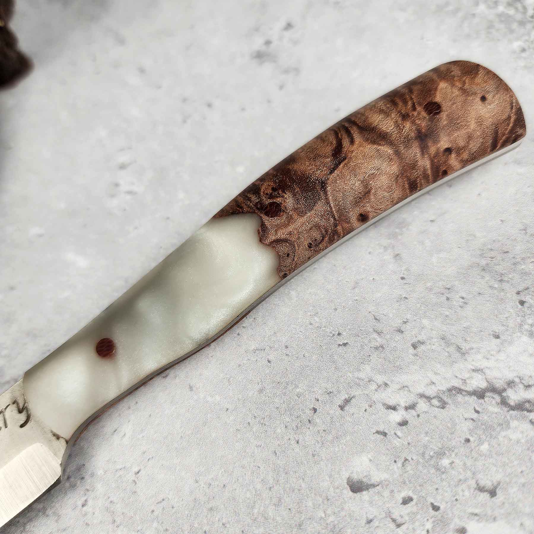 Paring Knife, Pearl Resin & Maple Burl