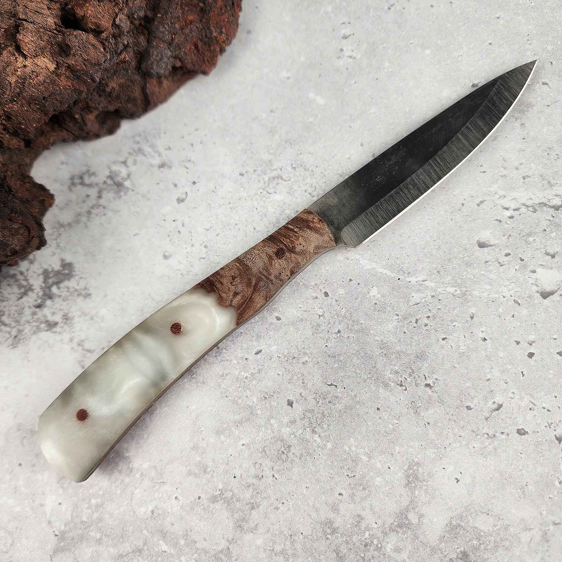 Paring Knife, Pearl Resin & Maple Burl