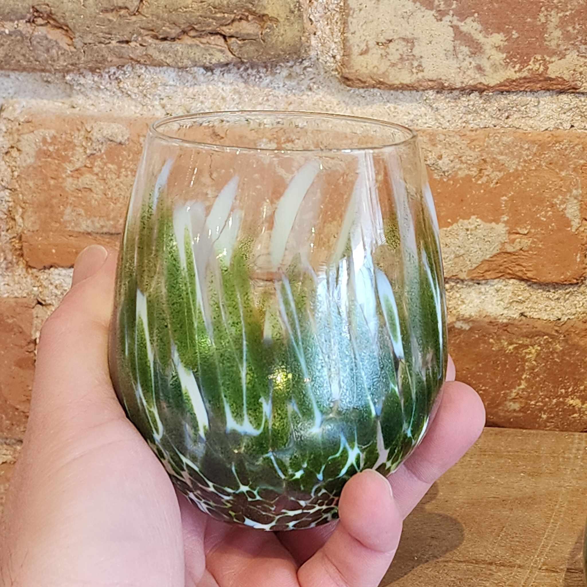 Blown Glass Stemless Wine Glass