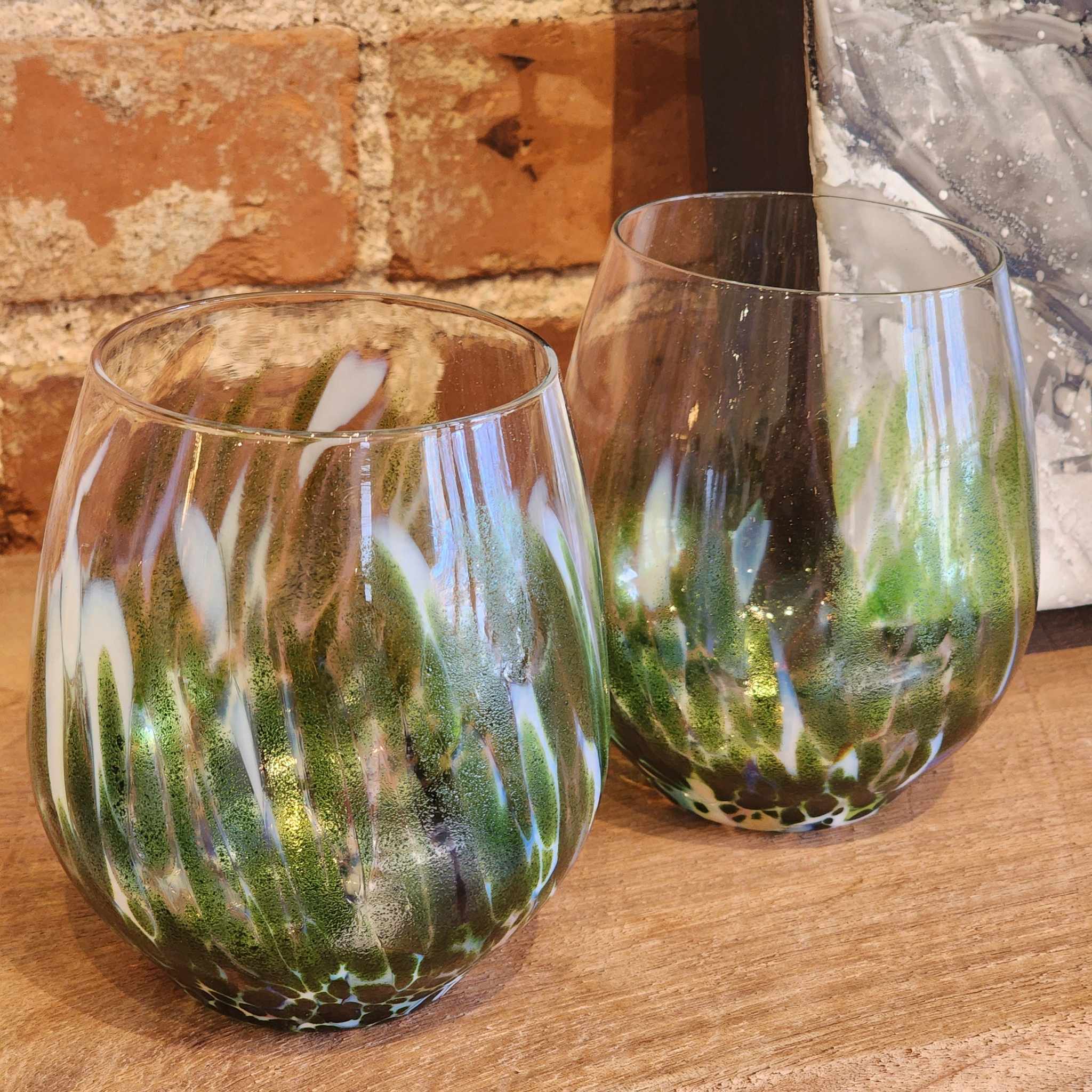 Blown Glass Stemless Wine Glass