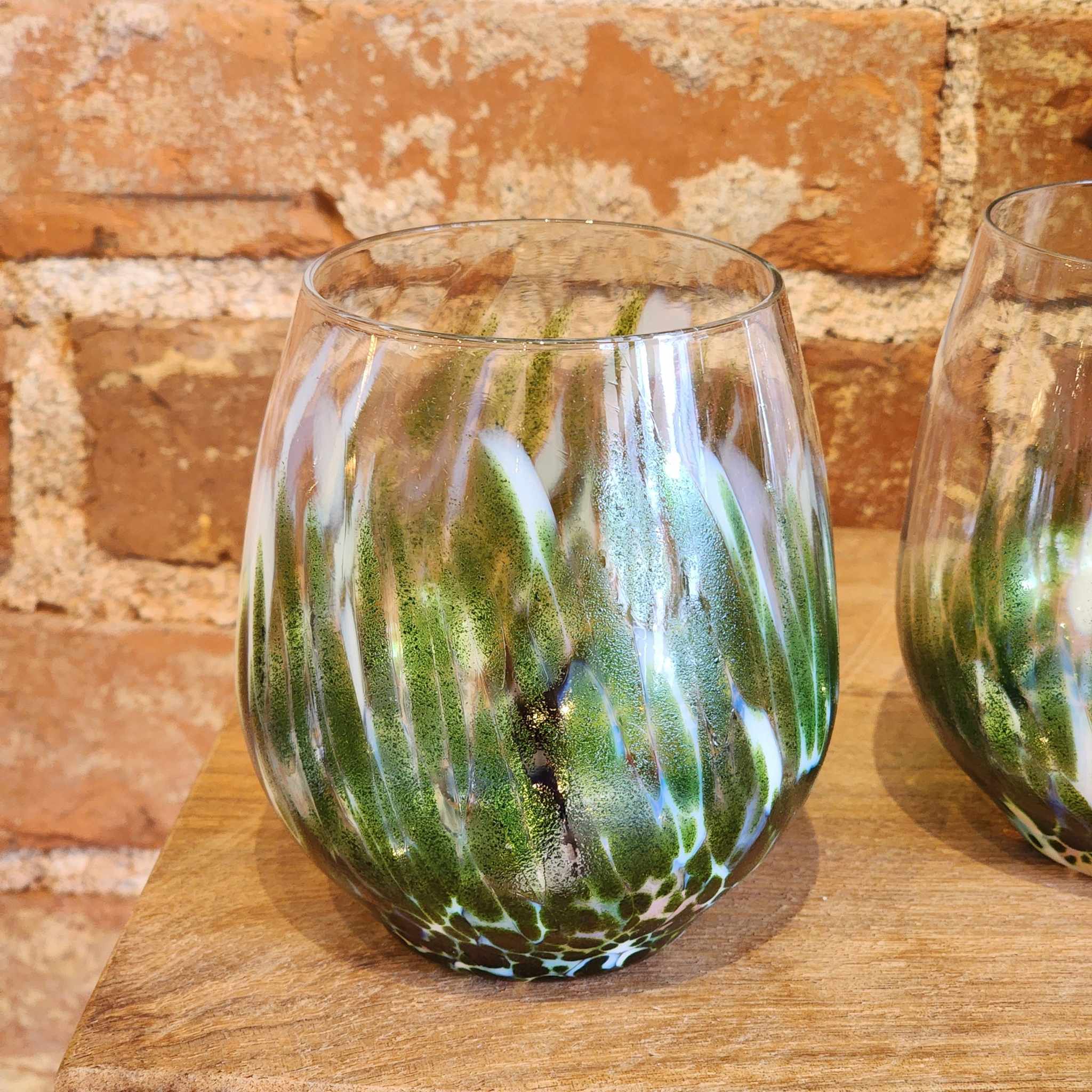 Blown Glass Stemless Wine Glass